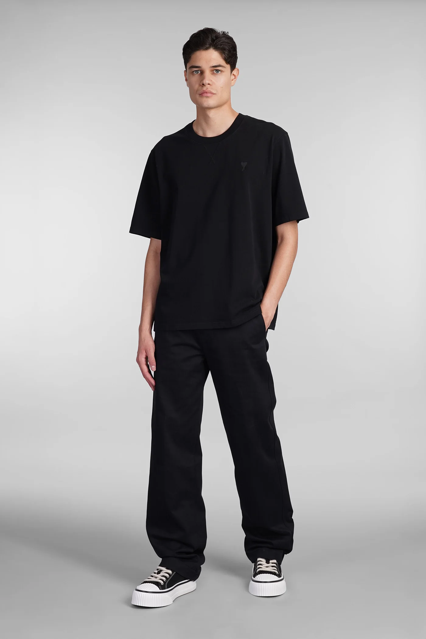 T-Shirt in black cotton - Image 2