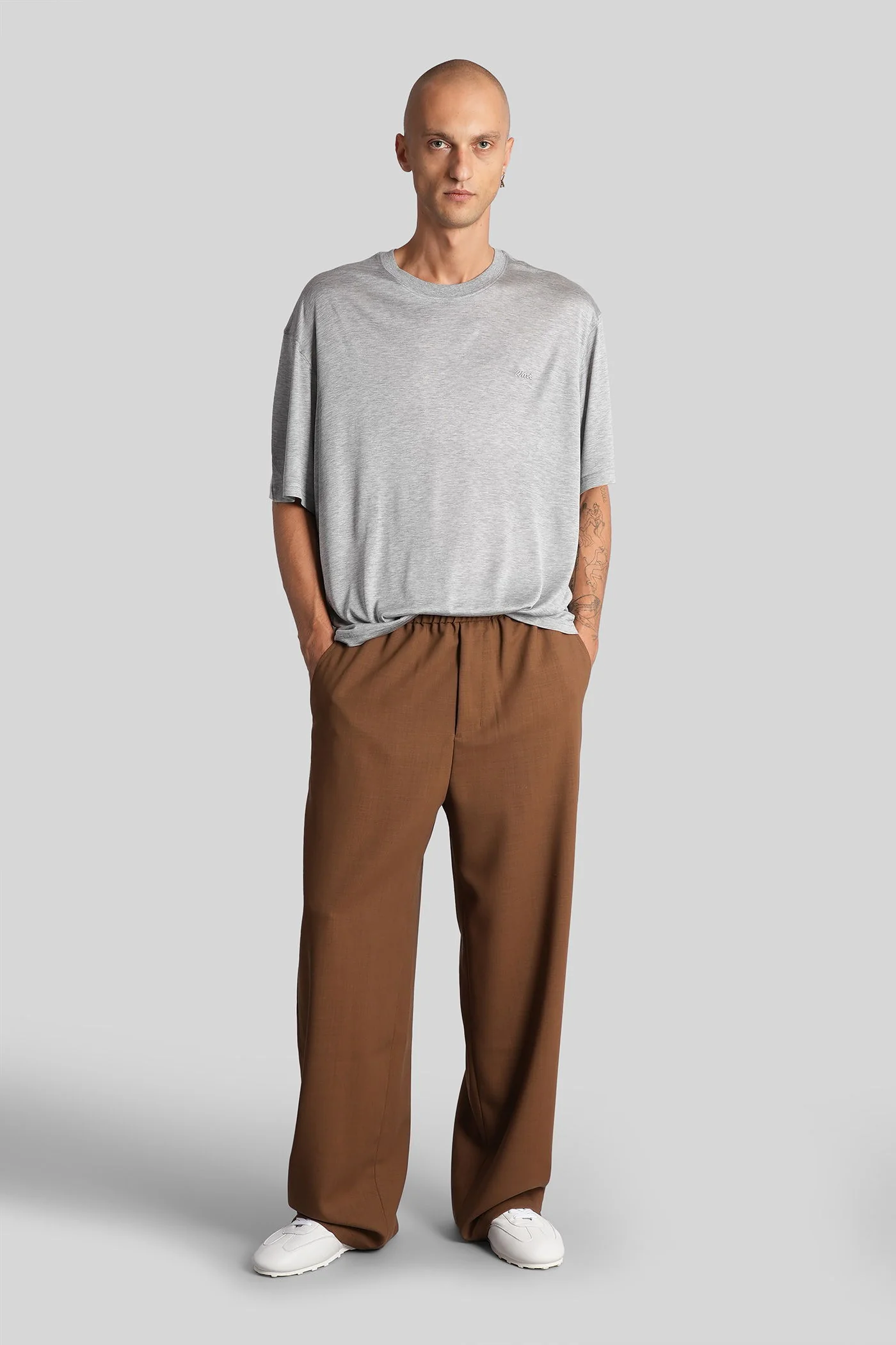 T-Shirt in grey viscose - Image 2