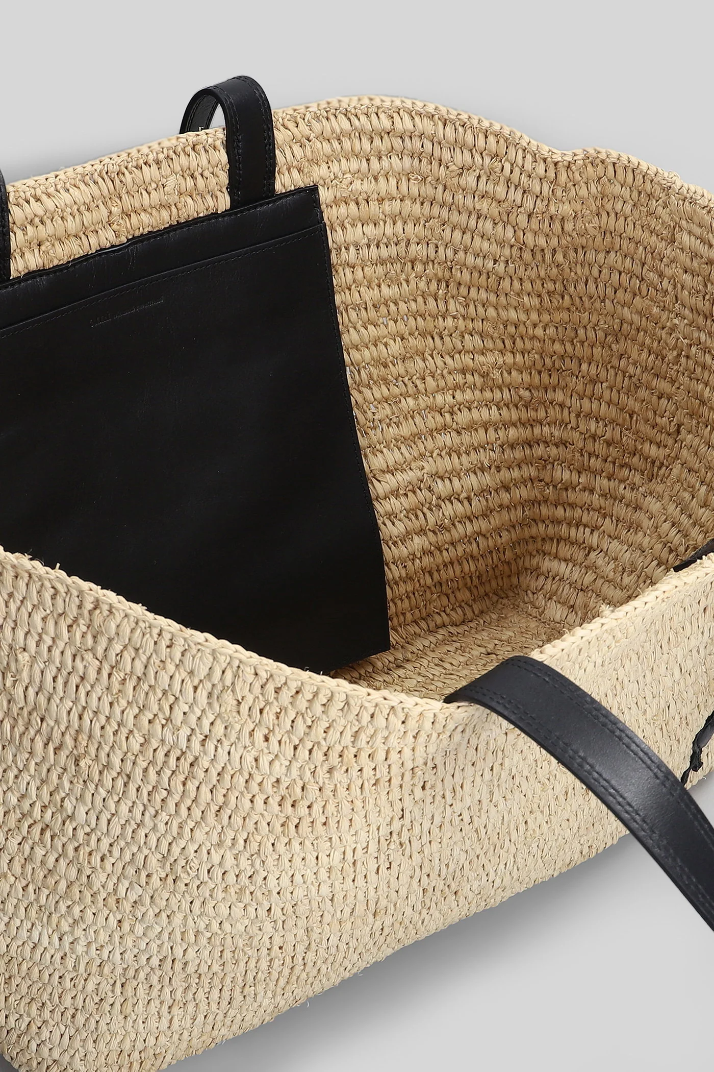 Tote in beige raffia - Image 4