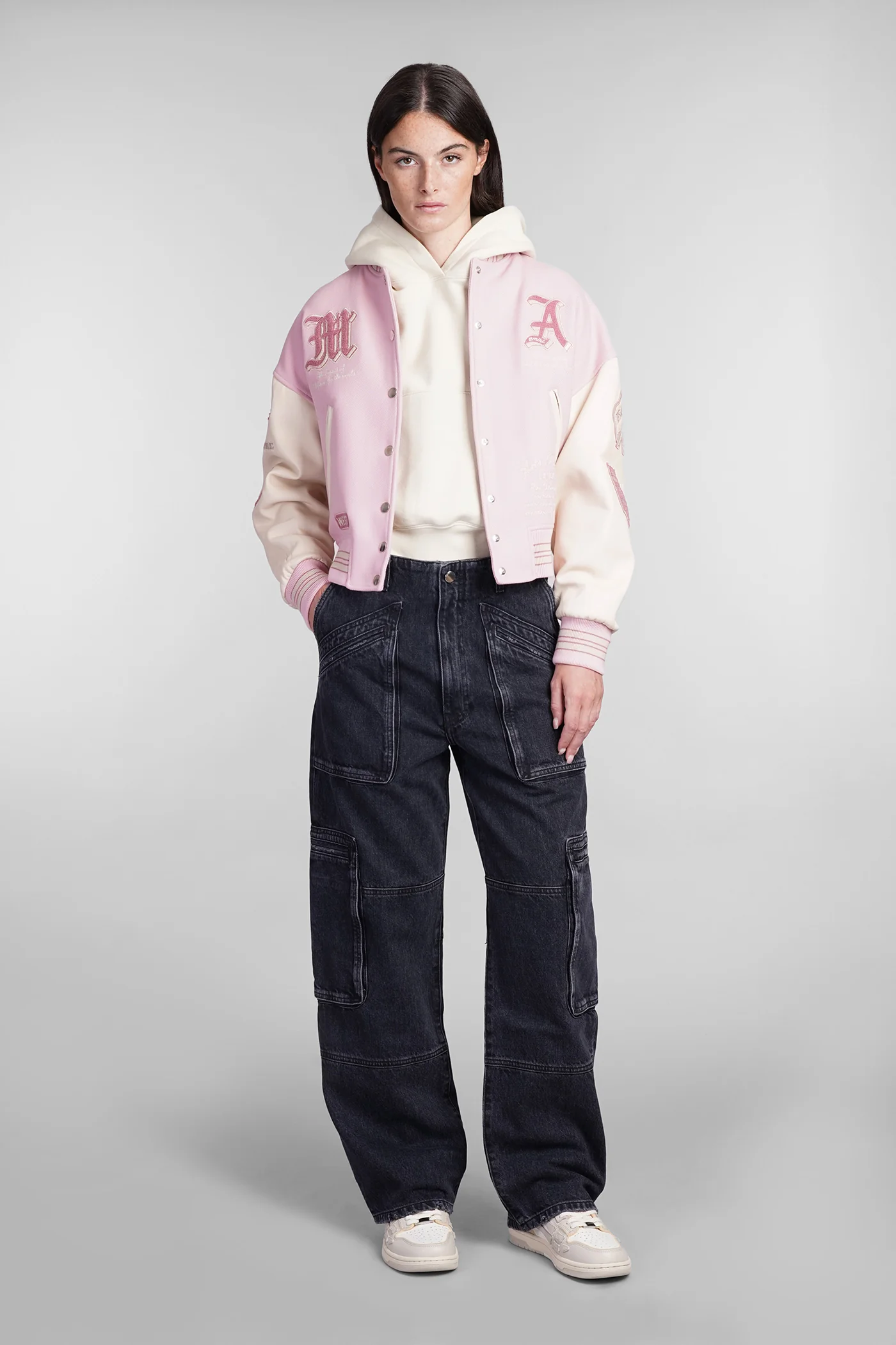 Bomber Jacket in rose-pink wool - Image 2