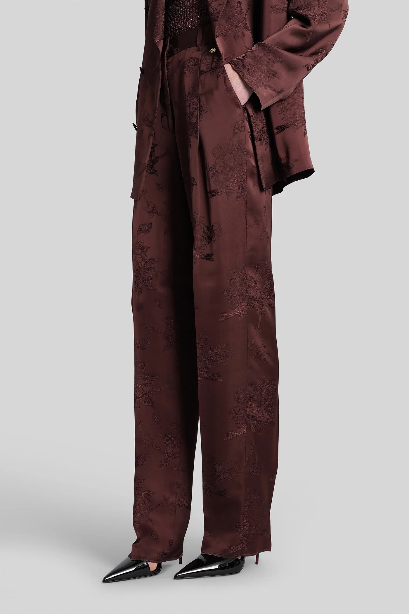 Pants in bordeaux viscose - Image 4