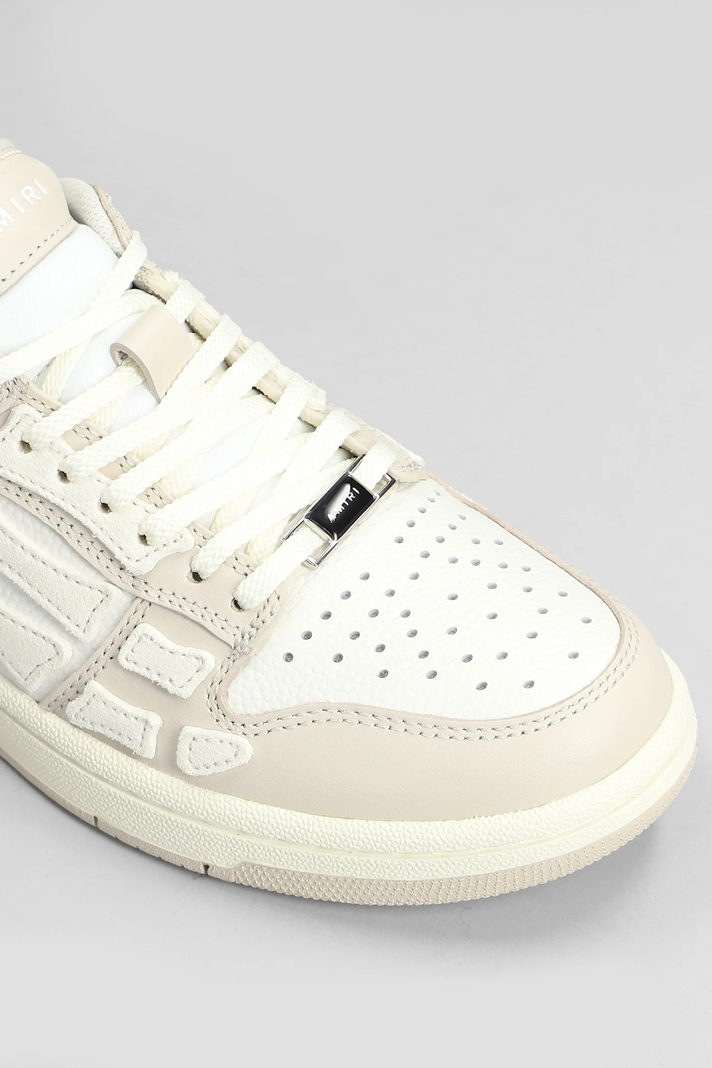 Skel top low Sneakers in beige leather - Image 5