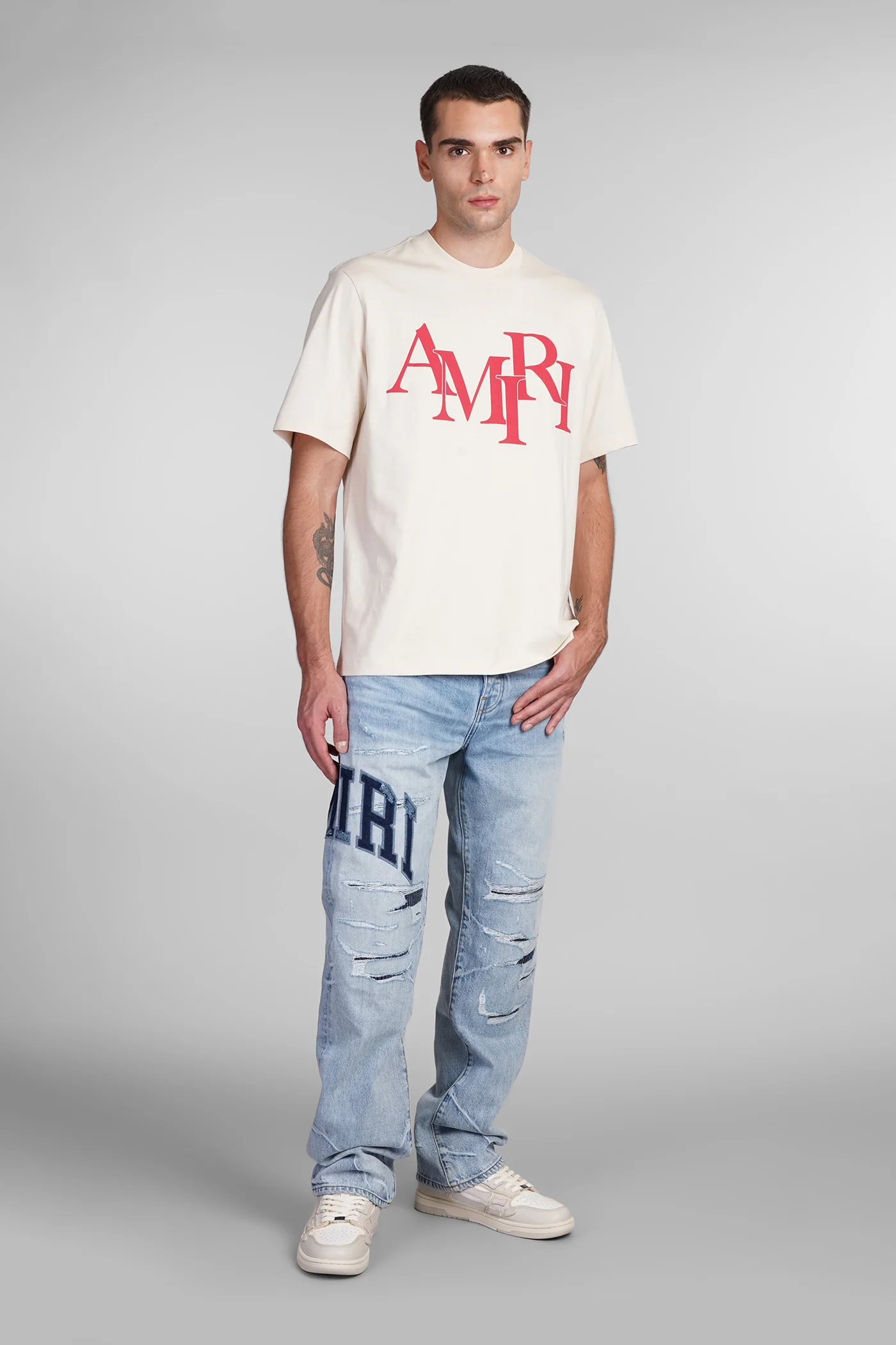 T-Shirt in beige cotton - Image 2