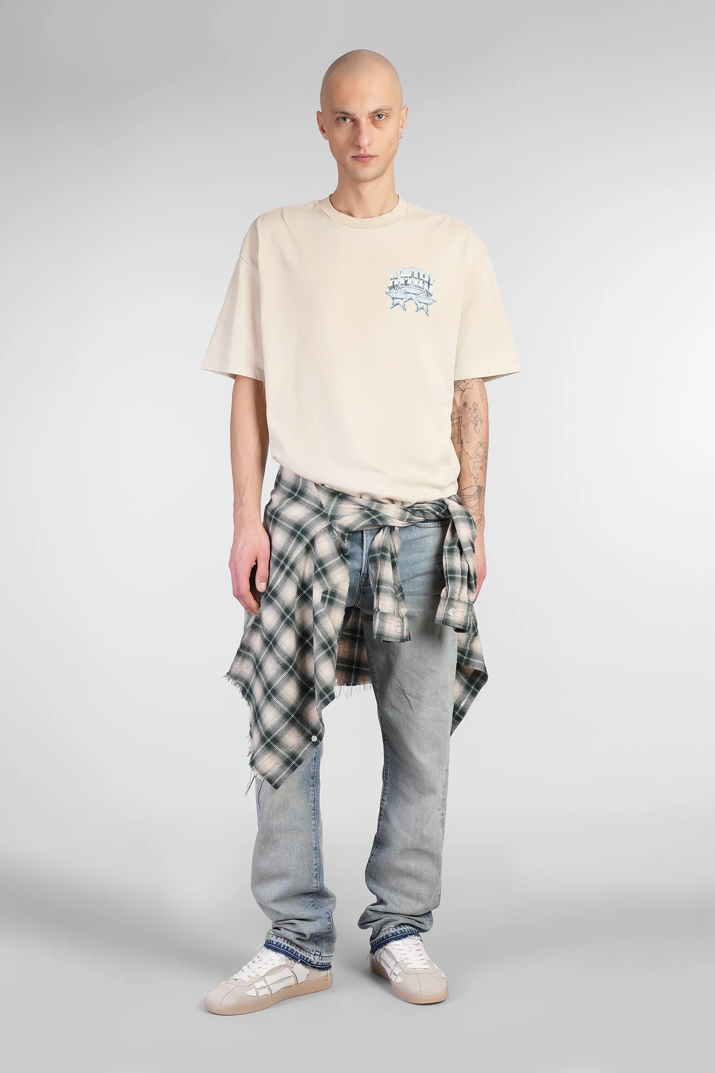 T-Shirt in beige cotton - Image 2