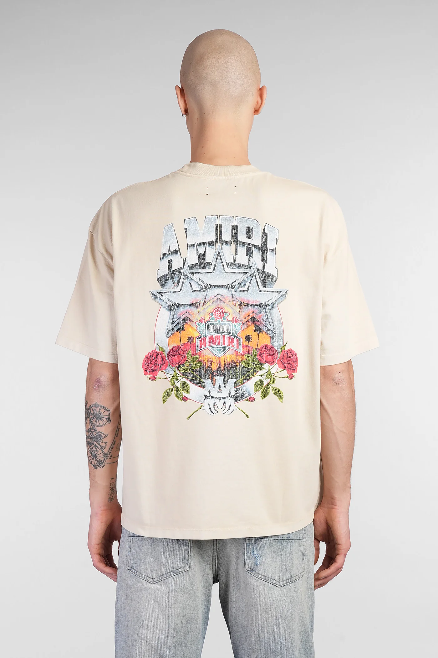 T-Shirt in beige cotton - Image 3