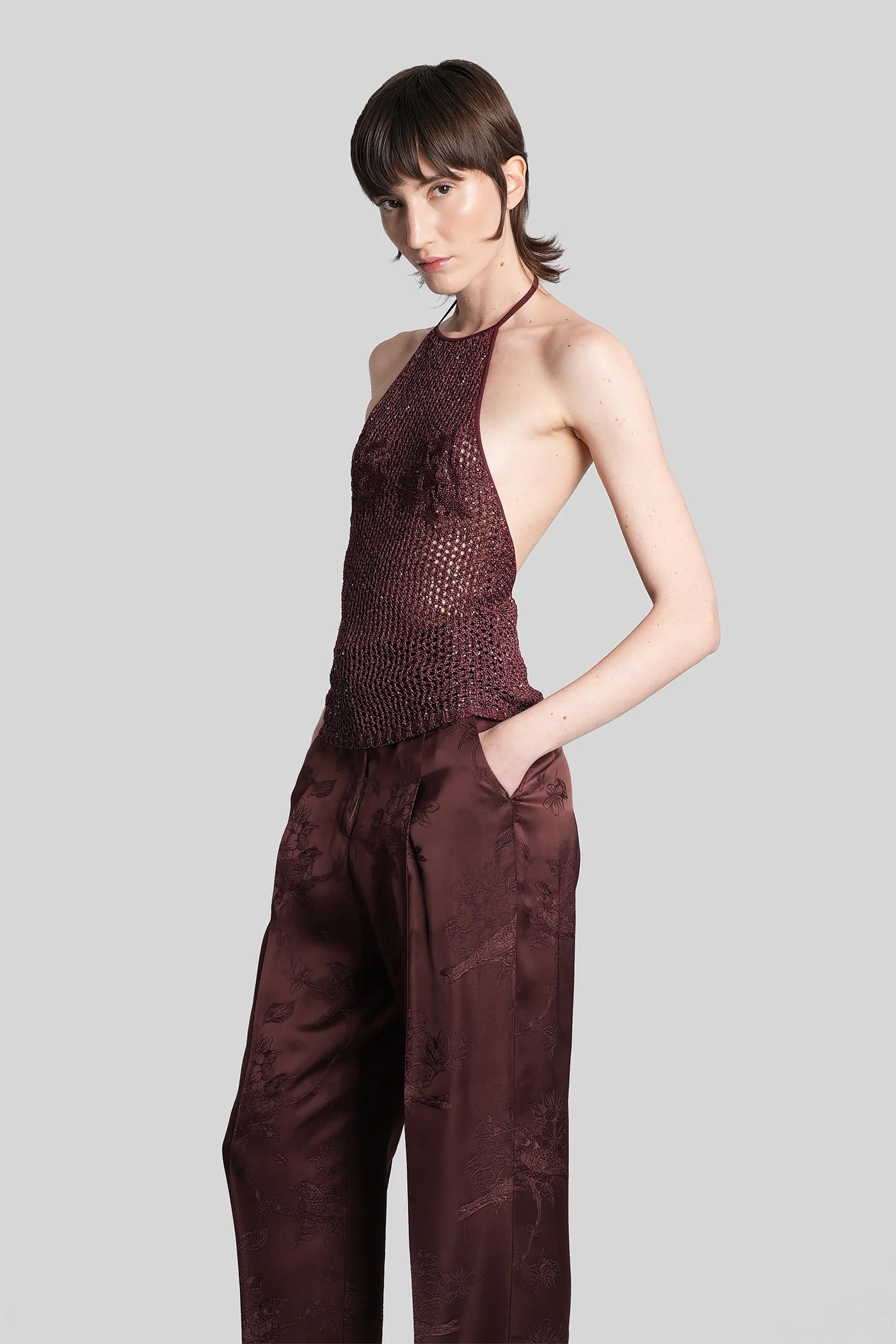 Topwear in bordeaux polyamide - Image 2