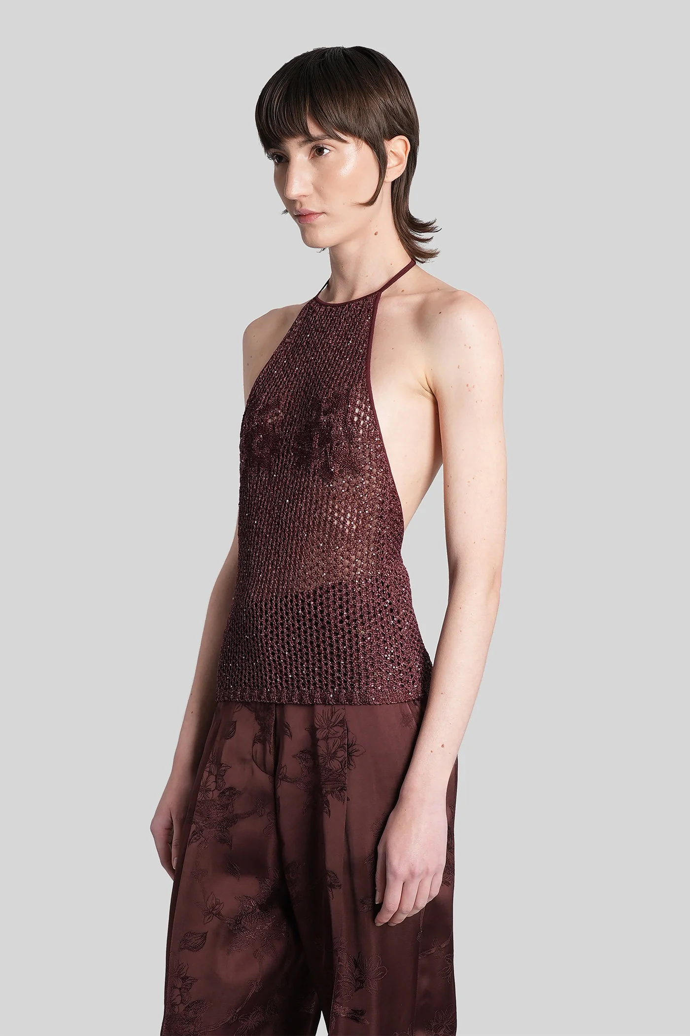 Topwear in bordeaux polyamide - Image 4