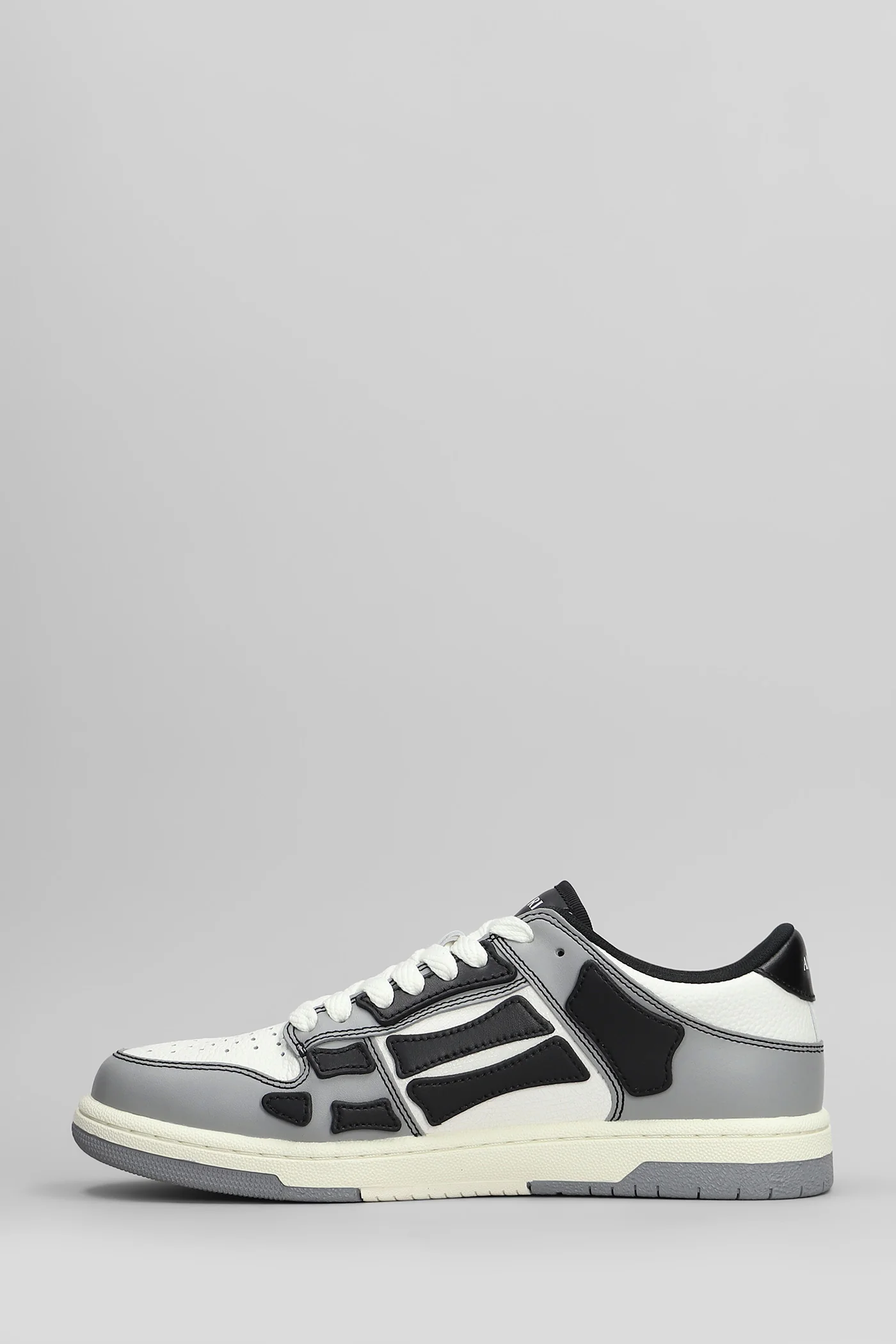 Varsity skel top low Sneakers in grey leather - Image 3
