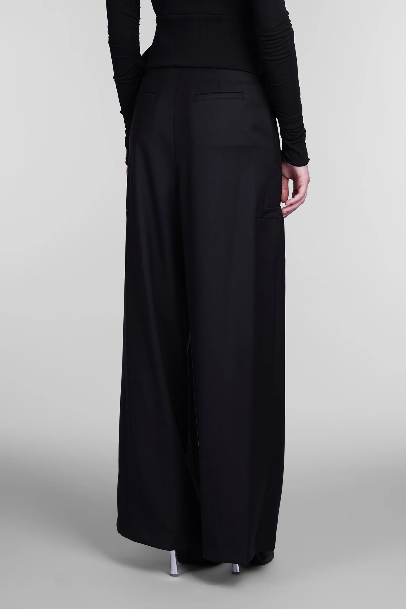 Pants in black polyester - Image 3