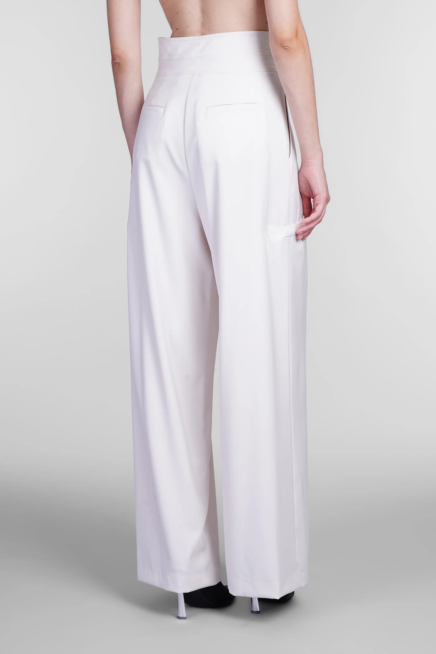 Pants in white polyester - Image 3