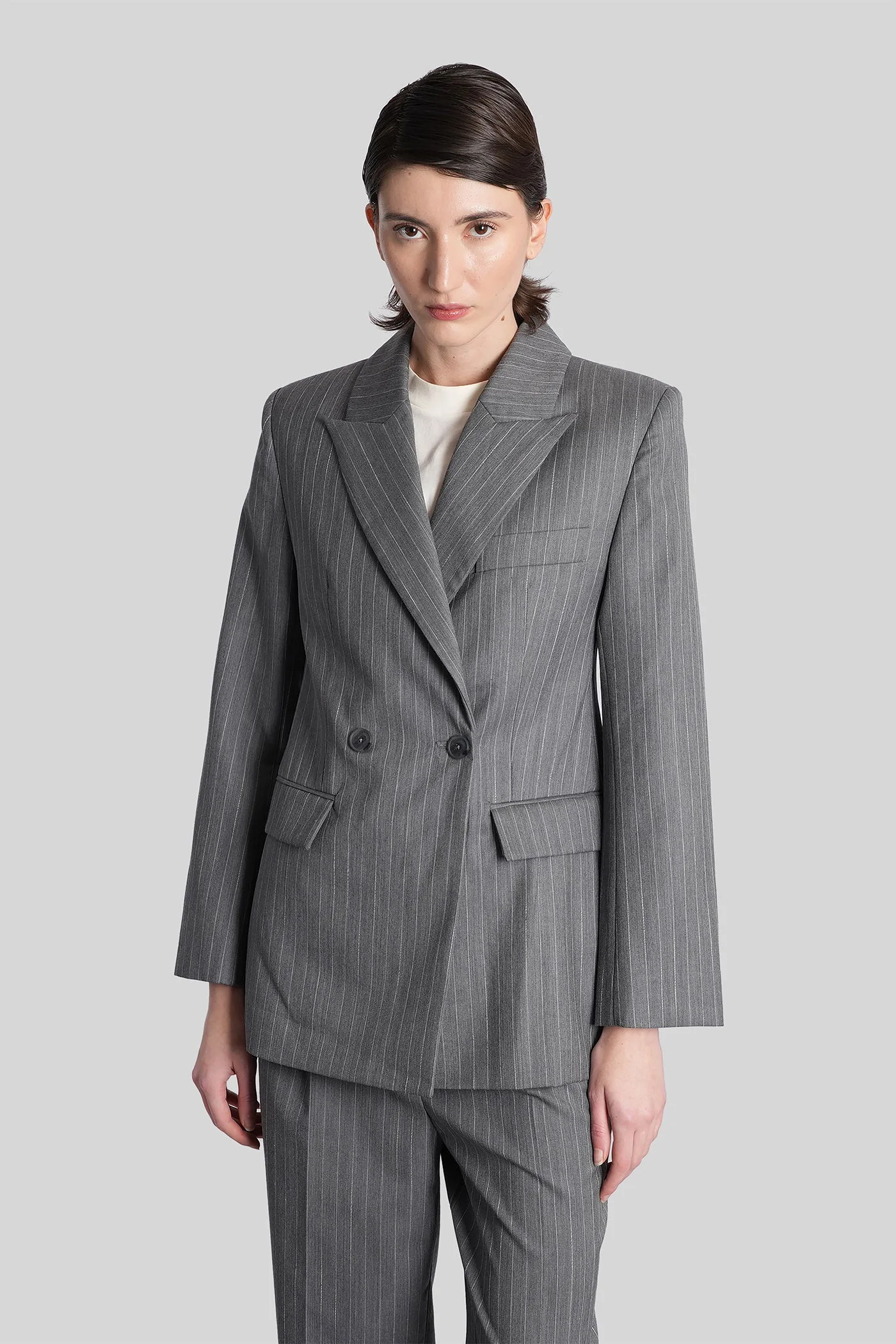 Tiphanie Blazer in grey wool