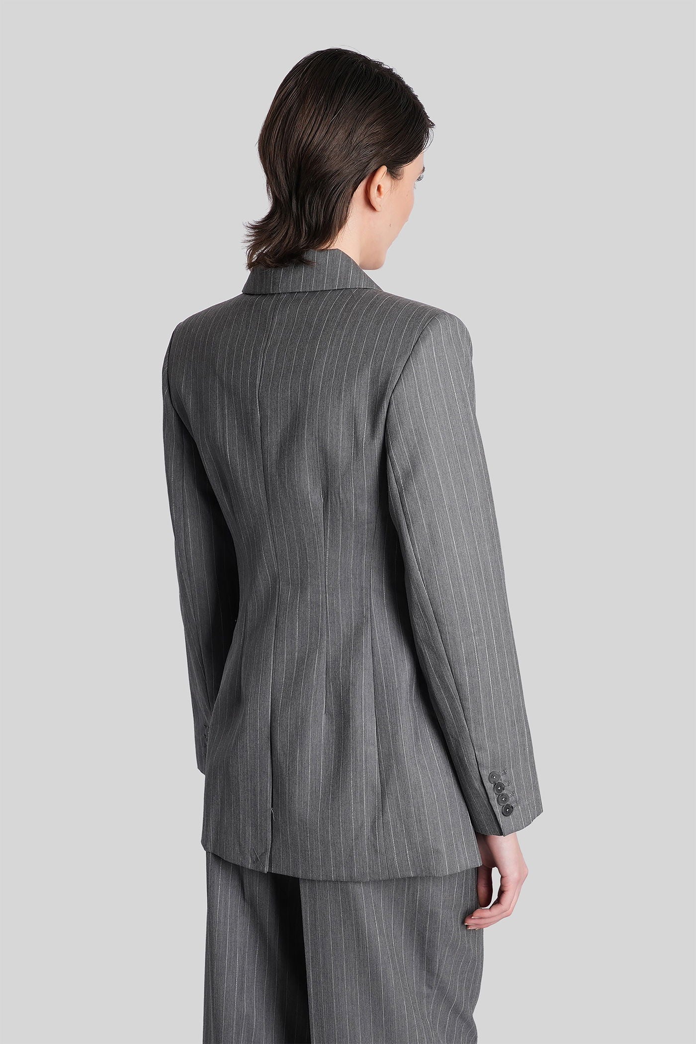 Tiphanie Blazer in grey wool - Image 3