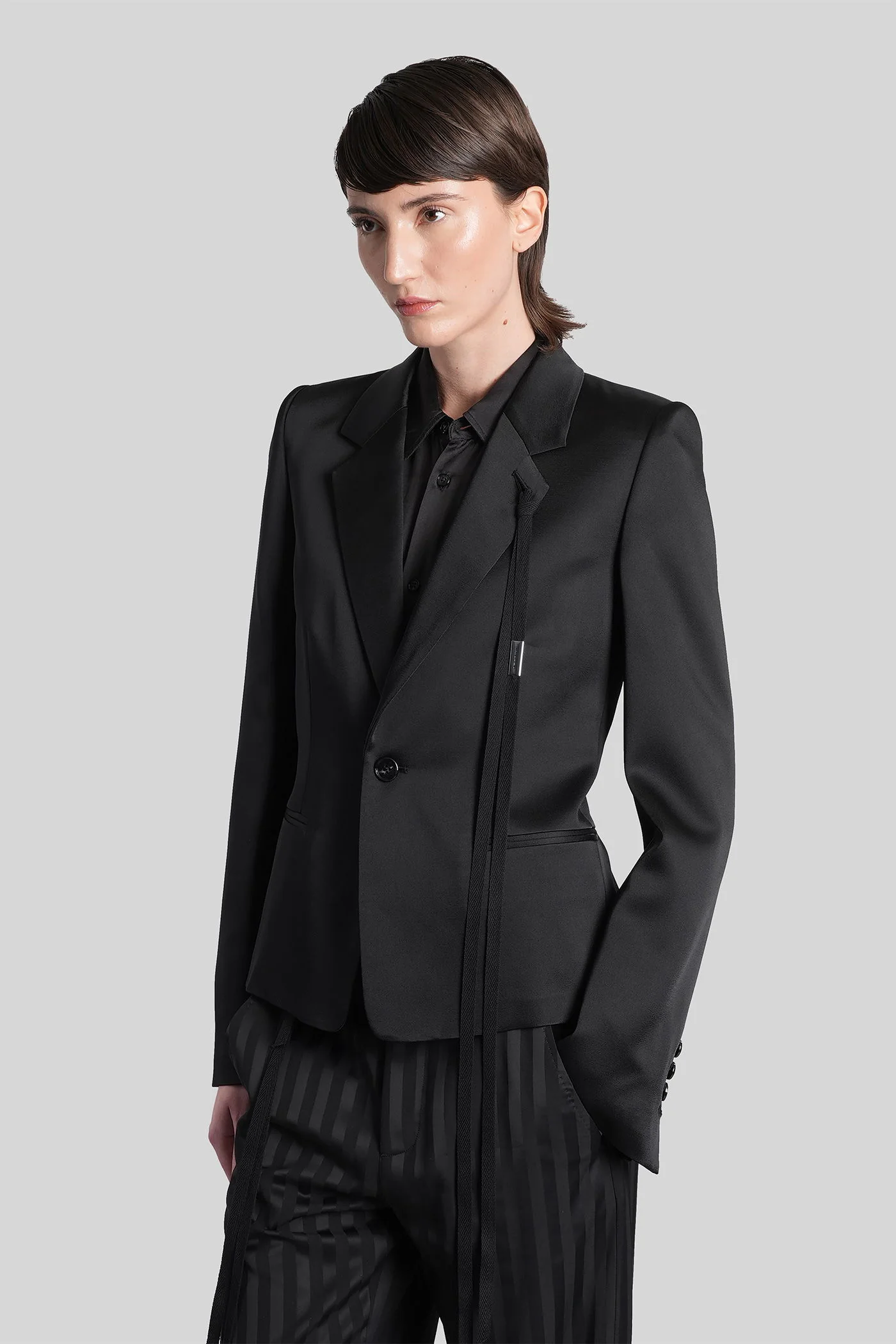 Aggy Blazer in black acetate - Image 4