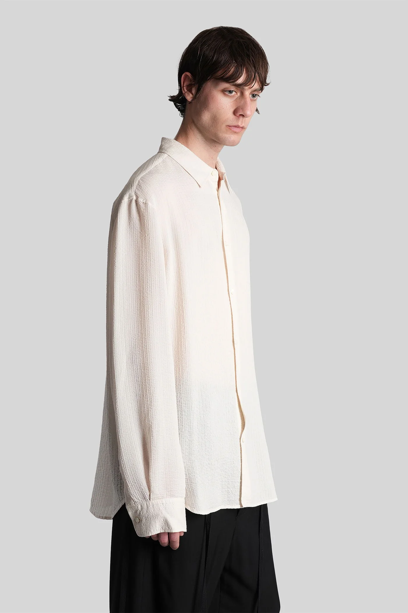 Andre Shirt in beige viscose - Image 4