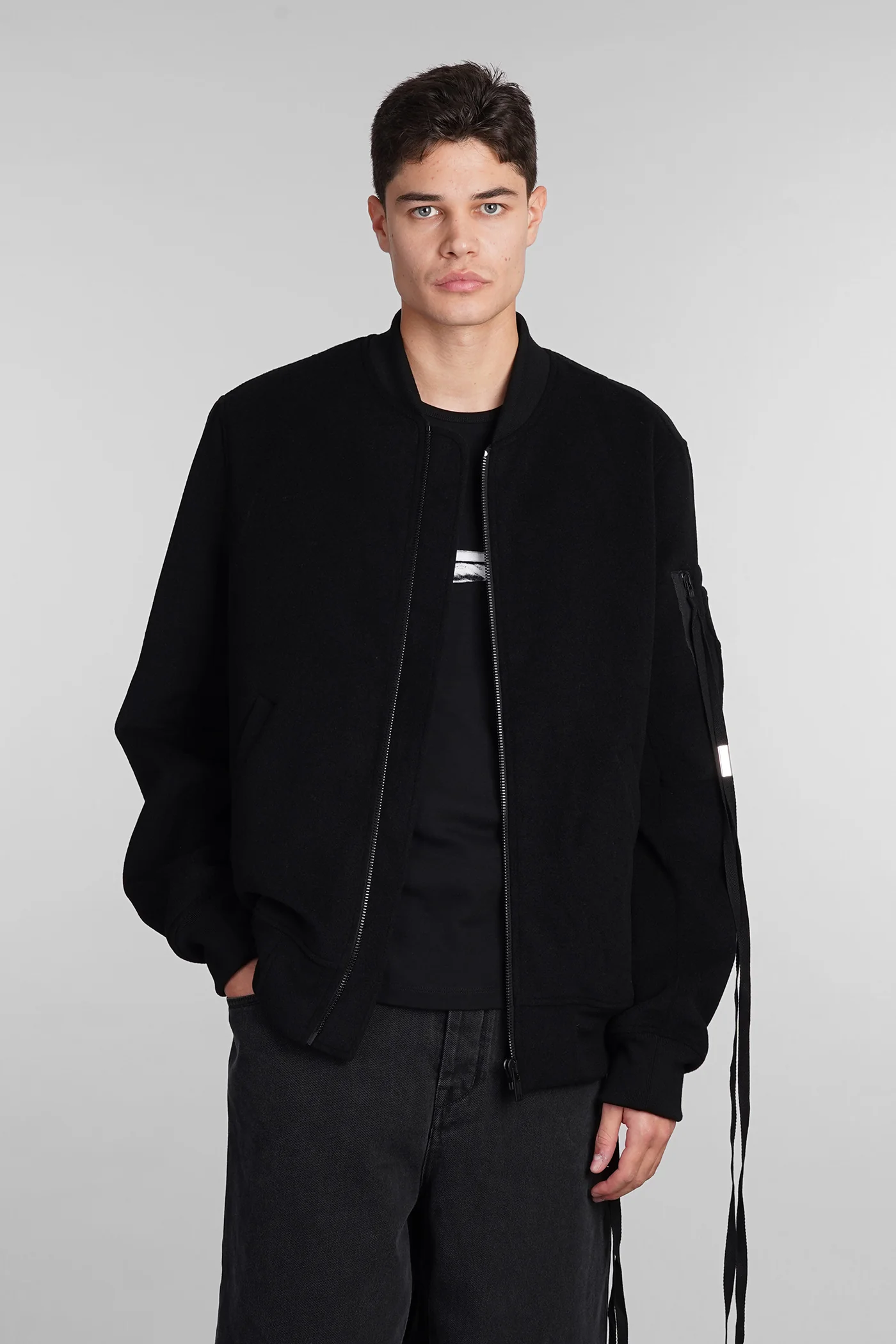 Dries Bomber Jacket in black wool
