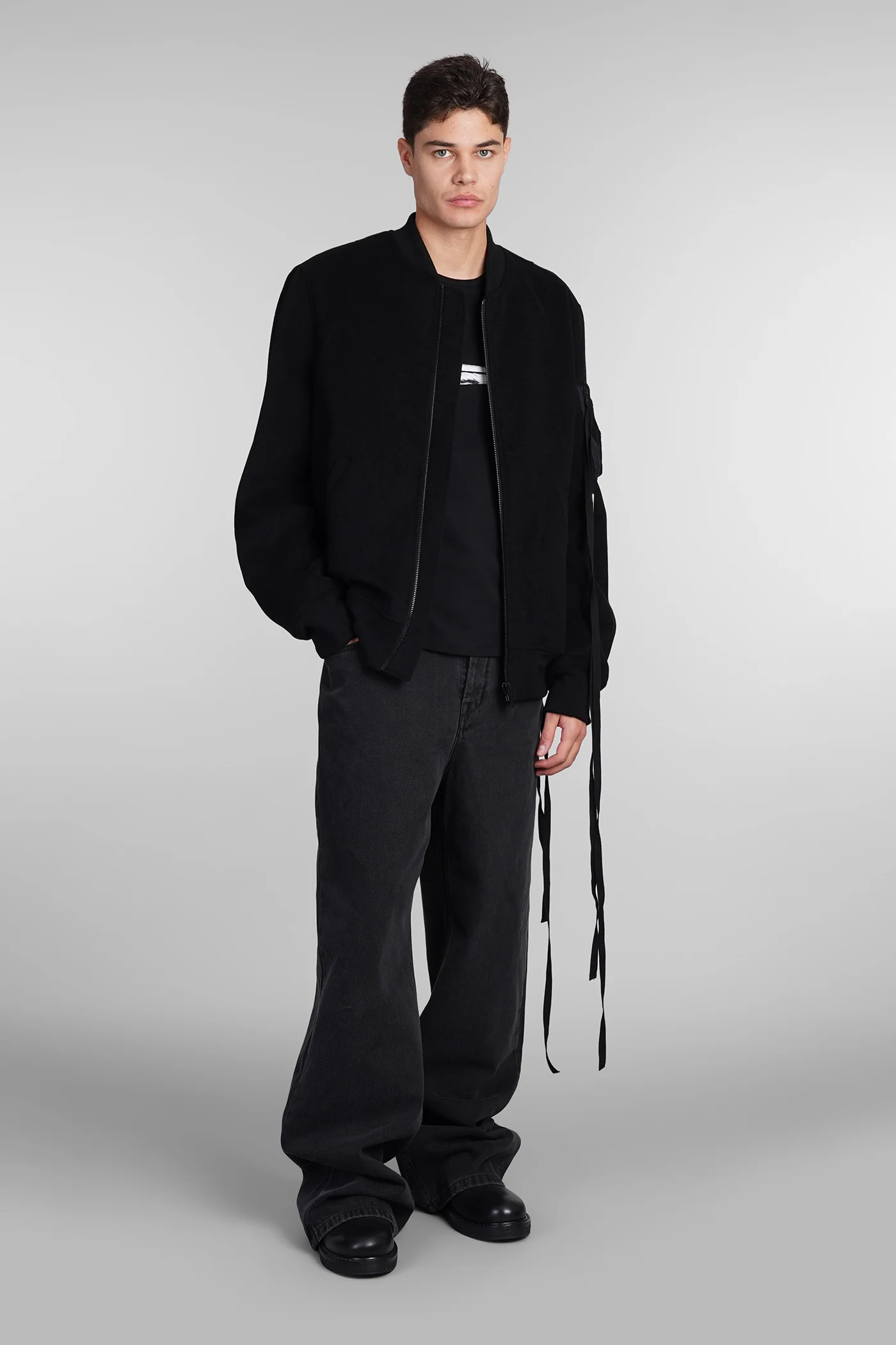 Dries Bomber Jacket in black wool - Image 2