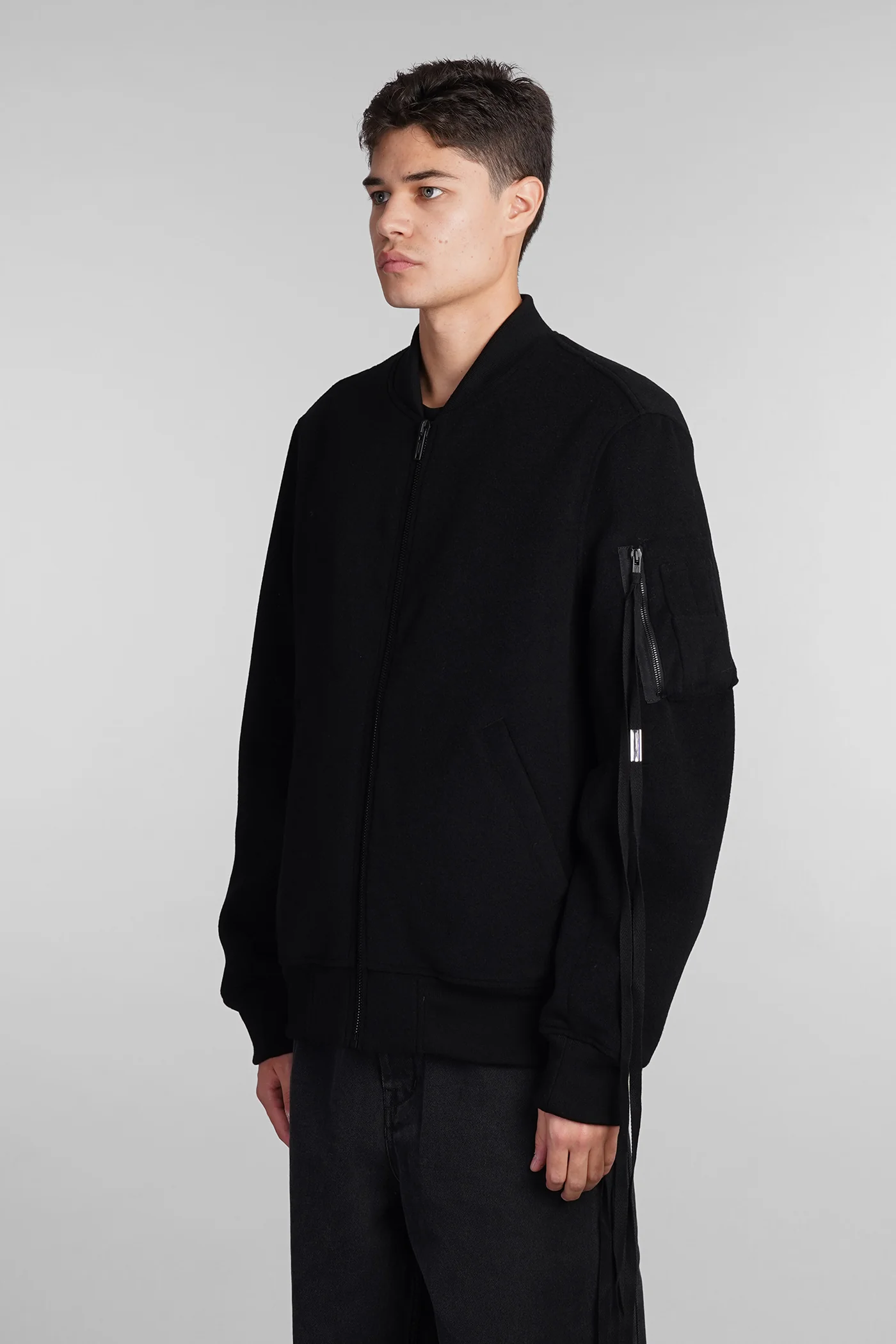Dries Bomber Jacket in black wool - Image 4