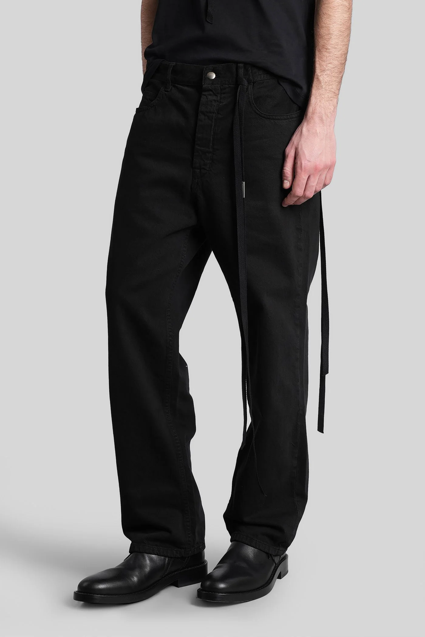 Hodur Jeans in black cotton - Image 4