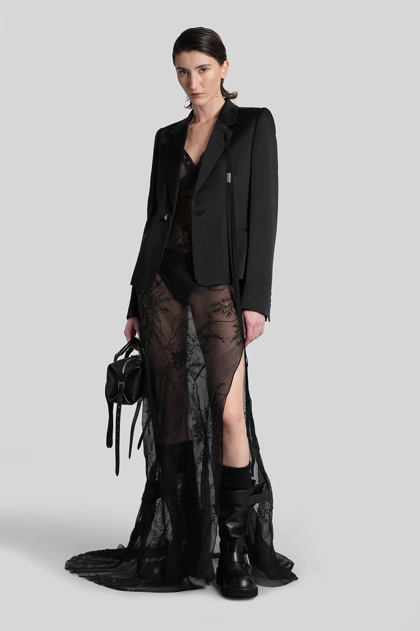 Lala Long dress in black silk - Image 2