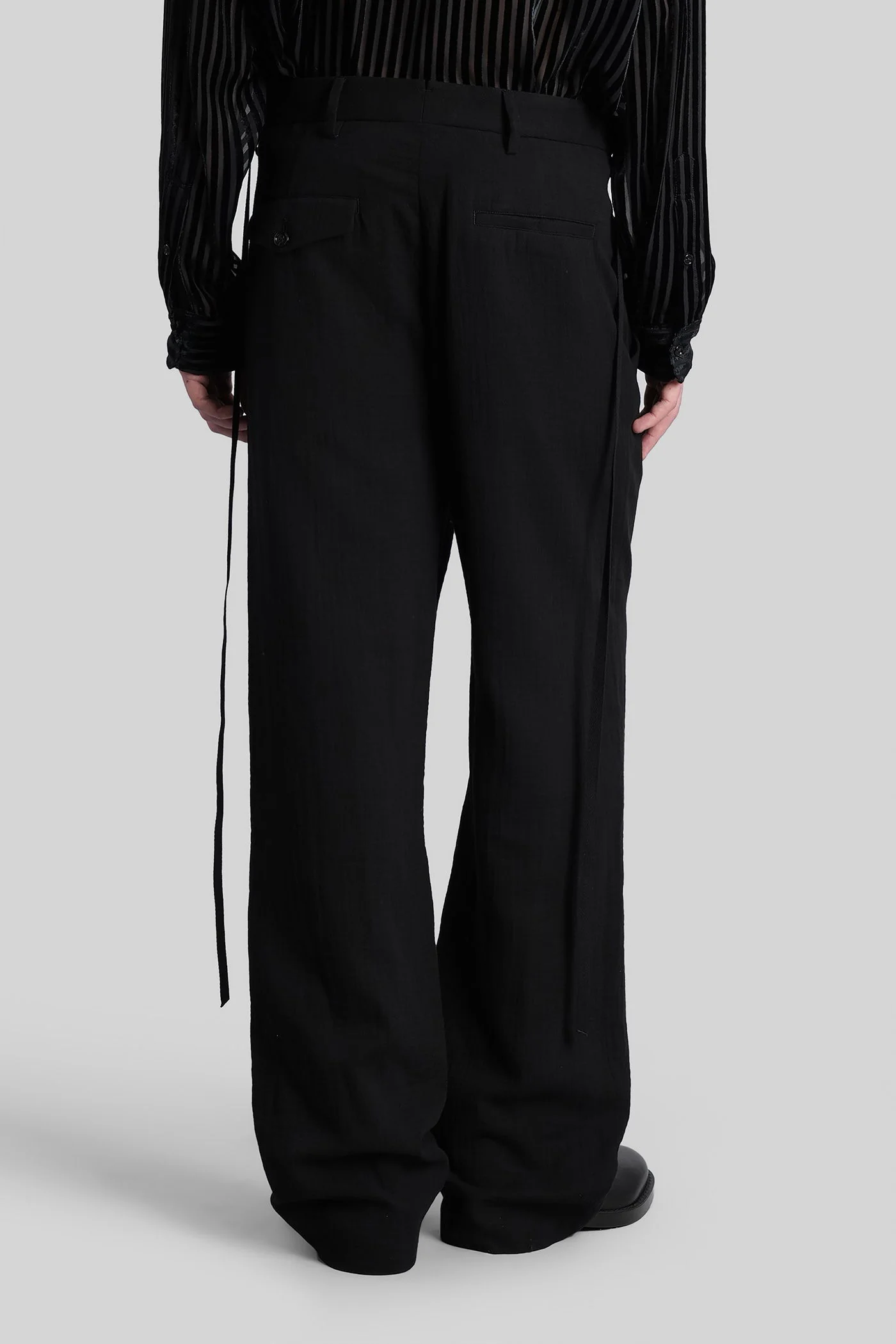 Leon Pants in black cotton - Image 3