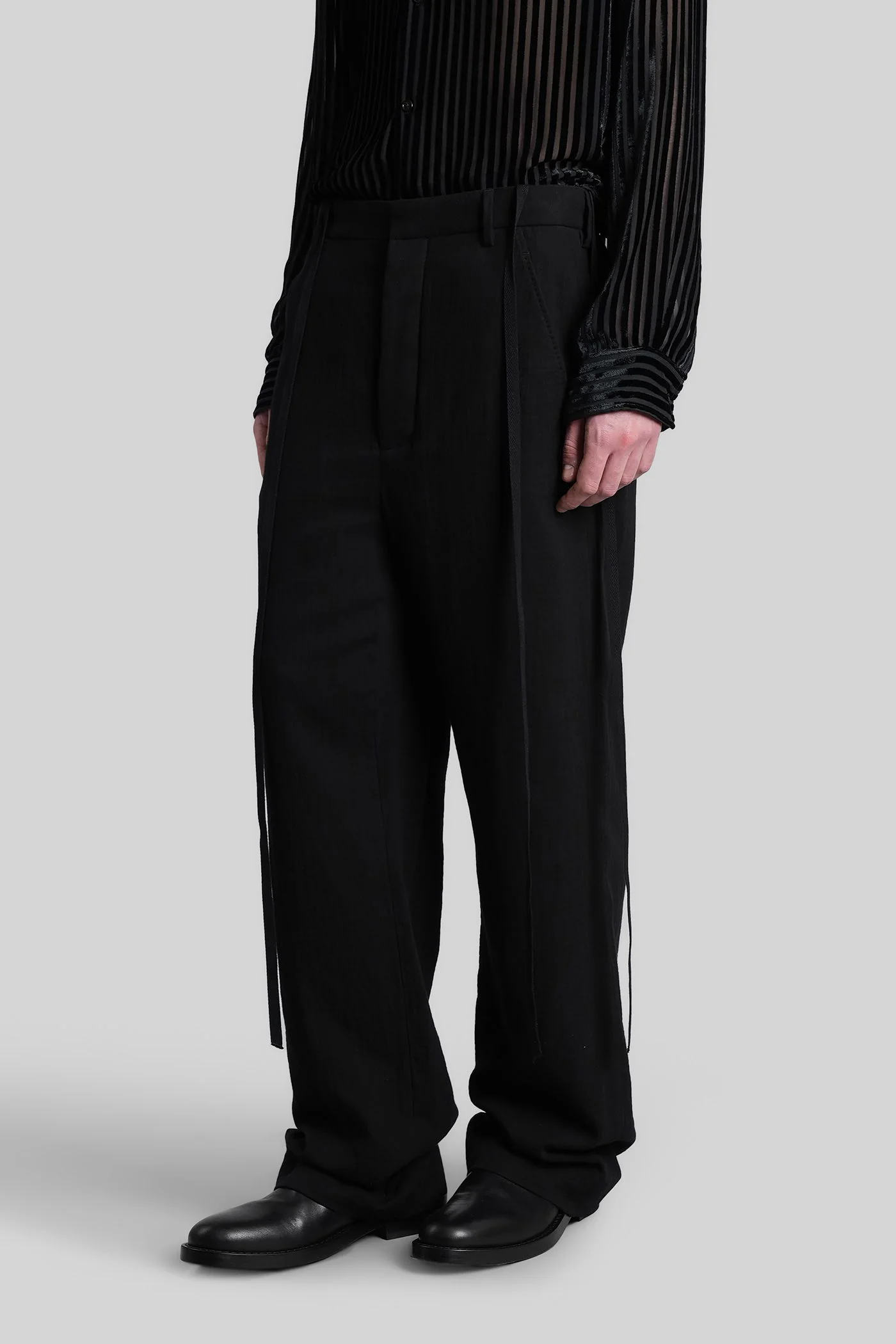 Leon Pants in black cotton - Image 4