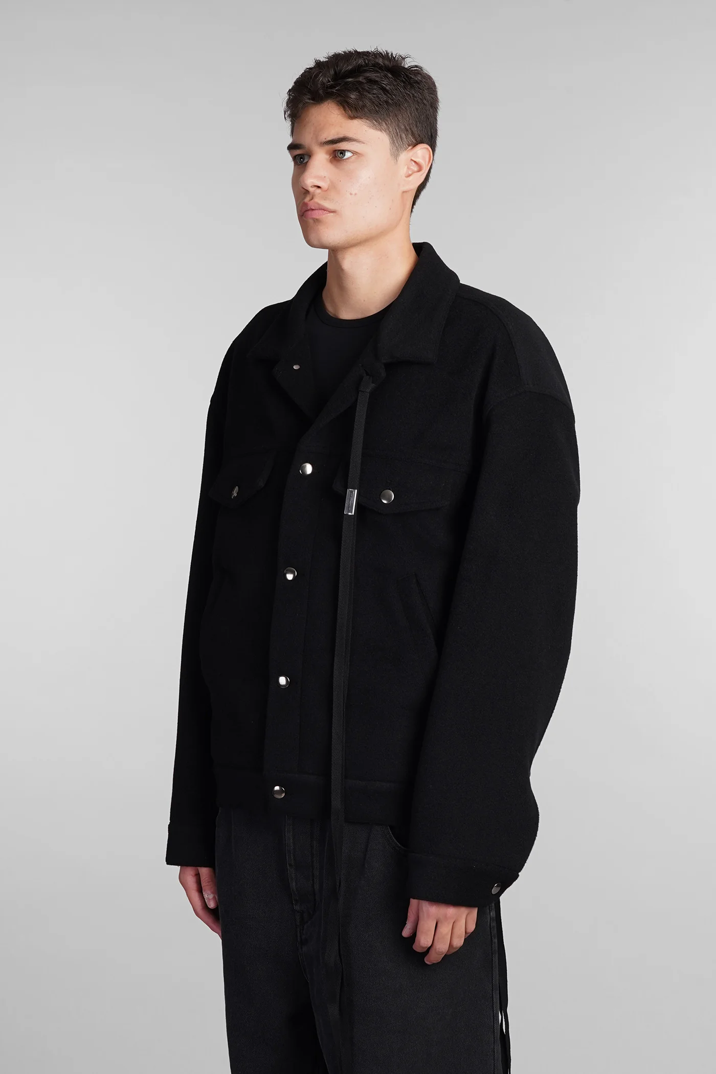 Patrick Casual jacket in black wool - Image 4