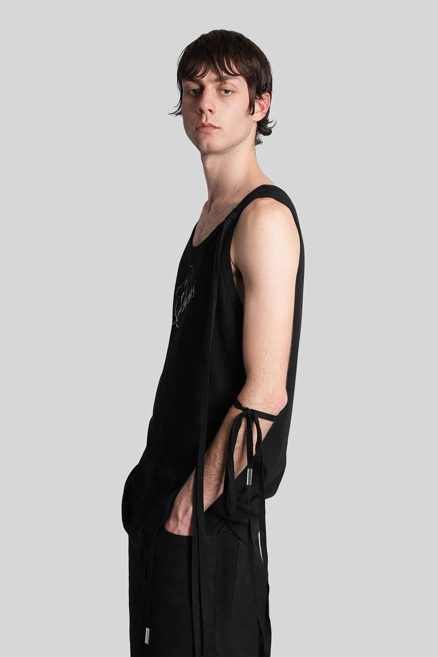 Seva tank Top in black cotton - Image 4