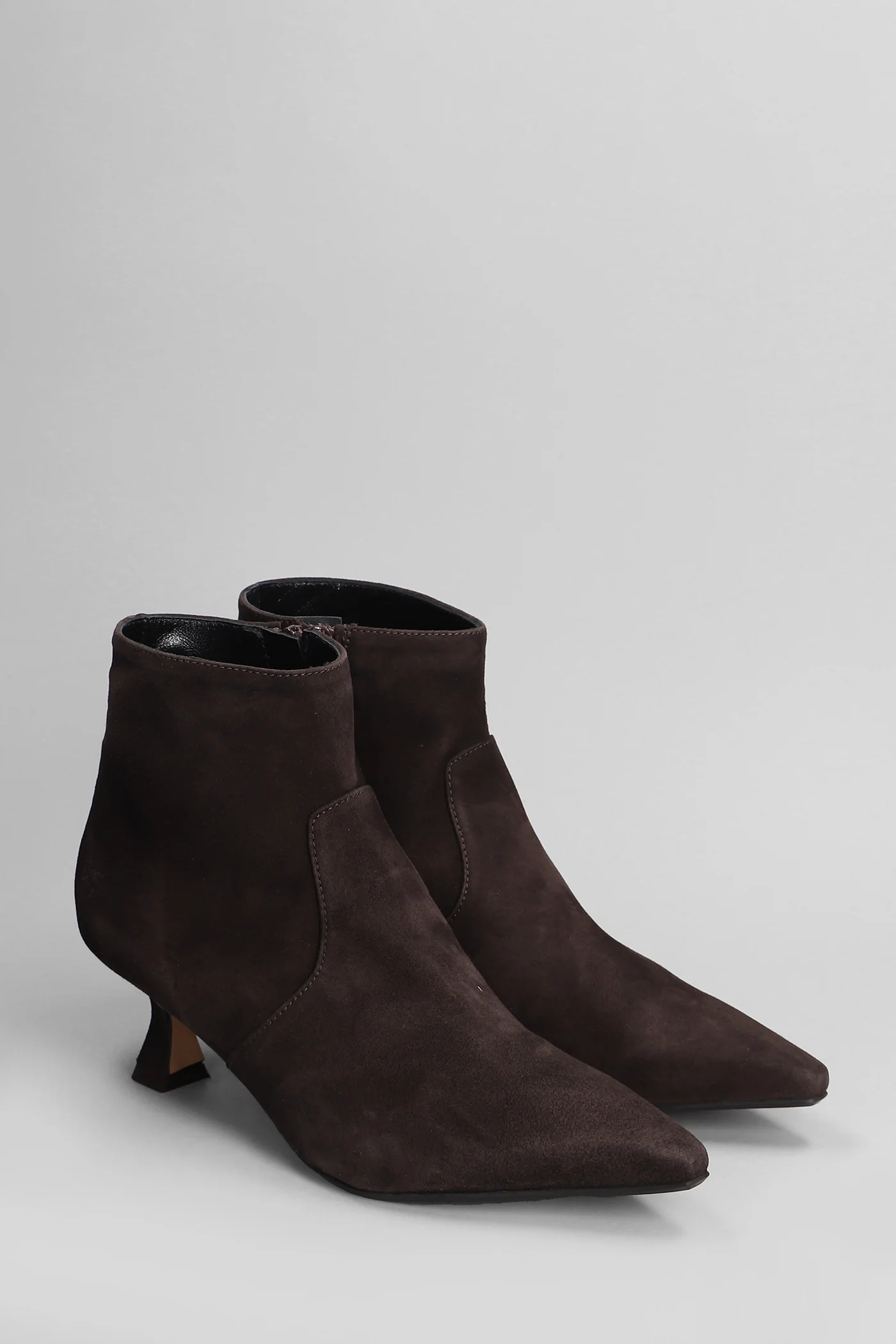 High heels Ankle boots in dark brown suede - Image 2