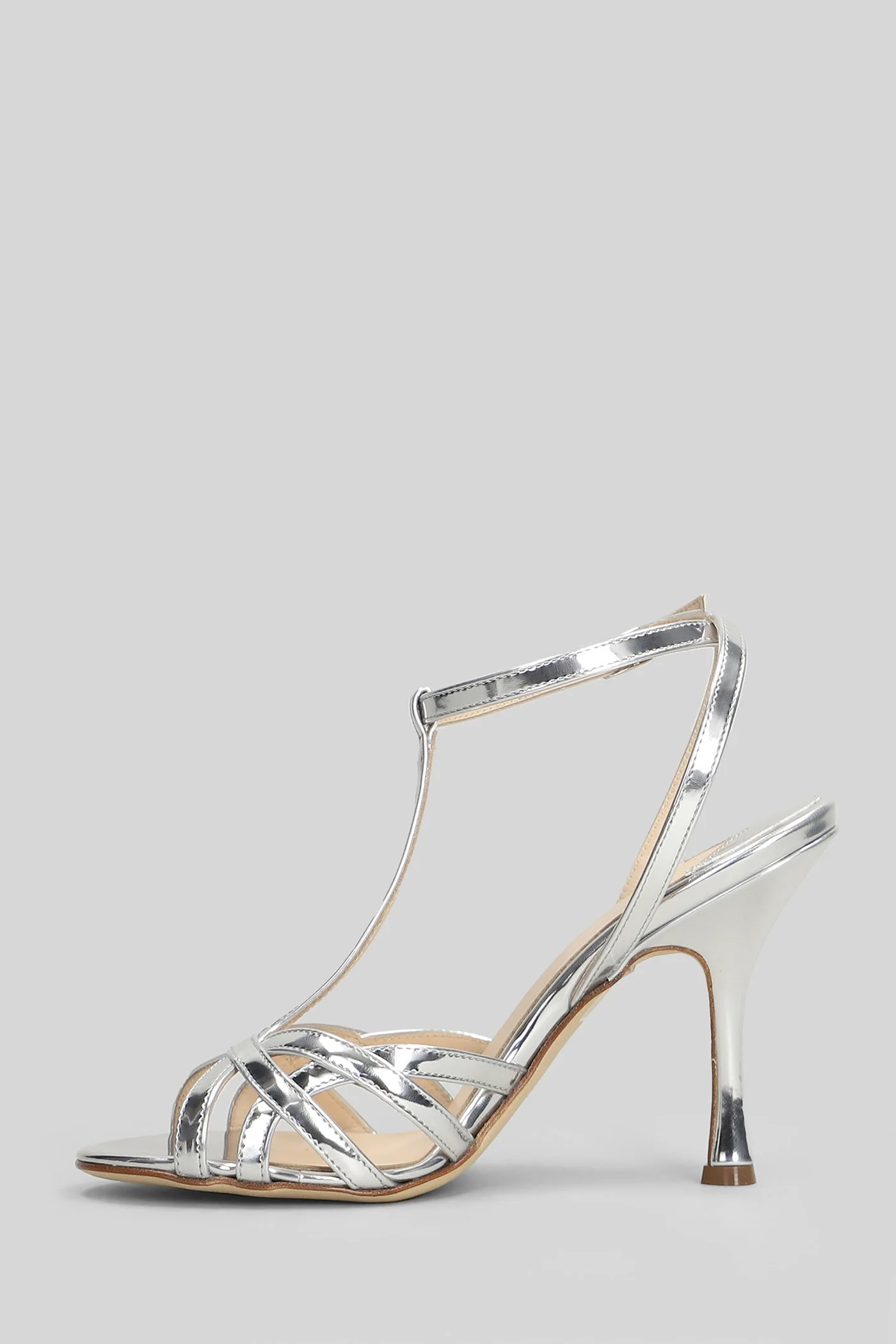 Sandals in silver leather - Image 3