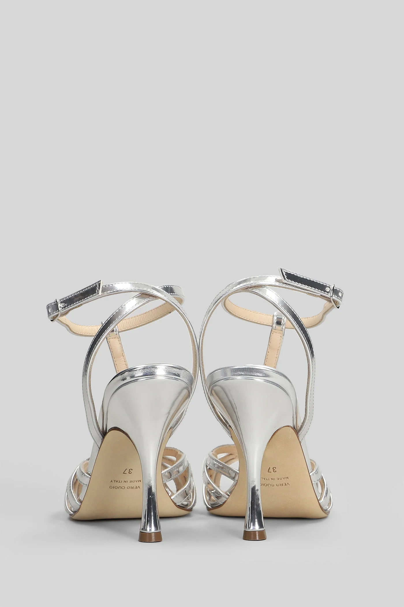Sandals in silver leather - Image 4