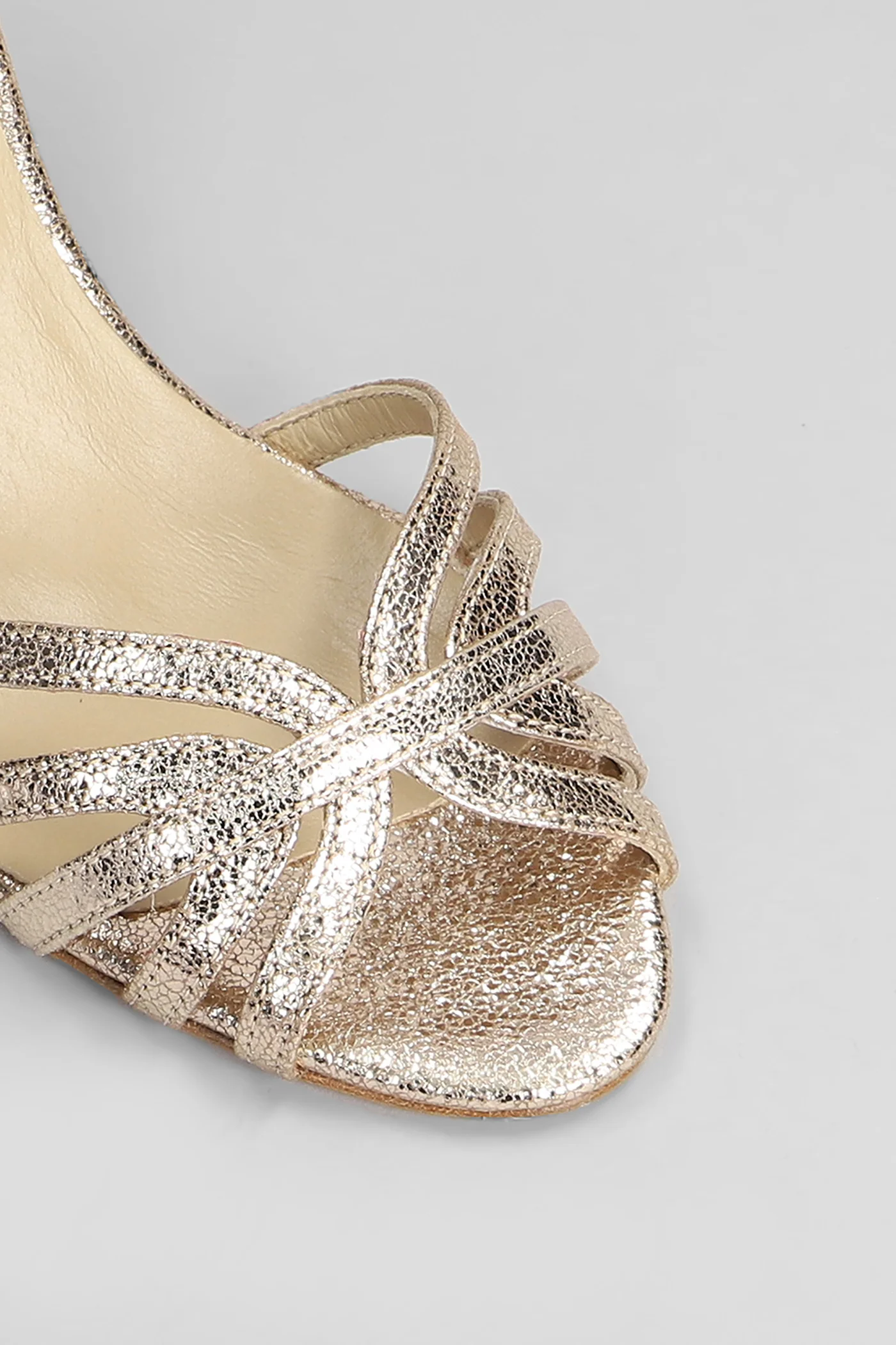 Sandals in platinum leather - Image 5