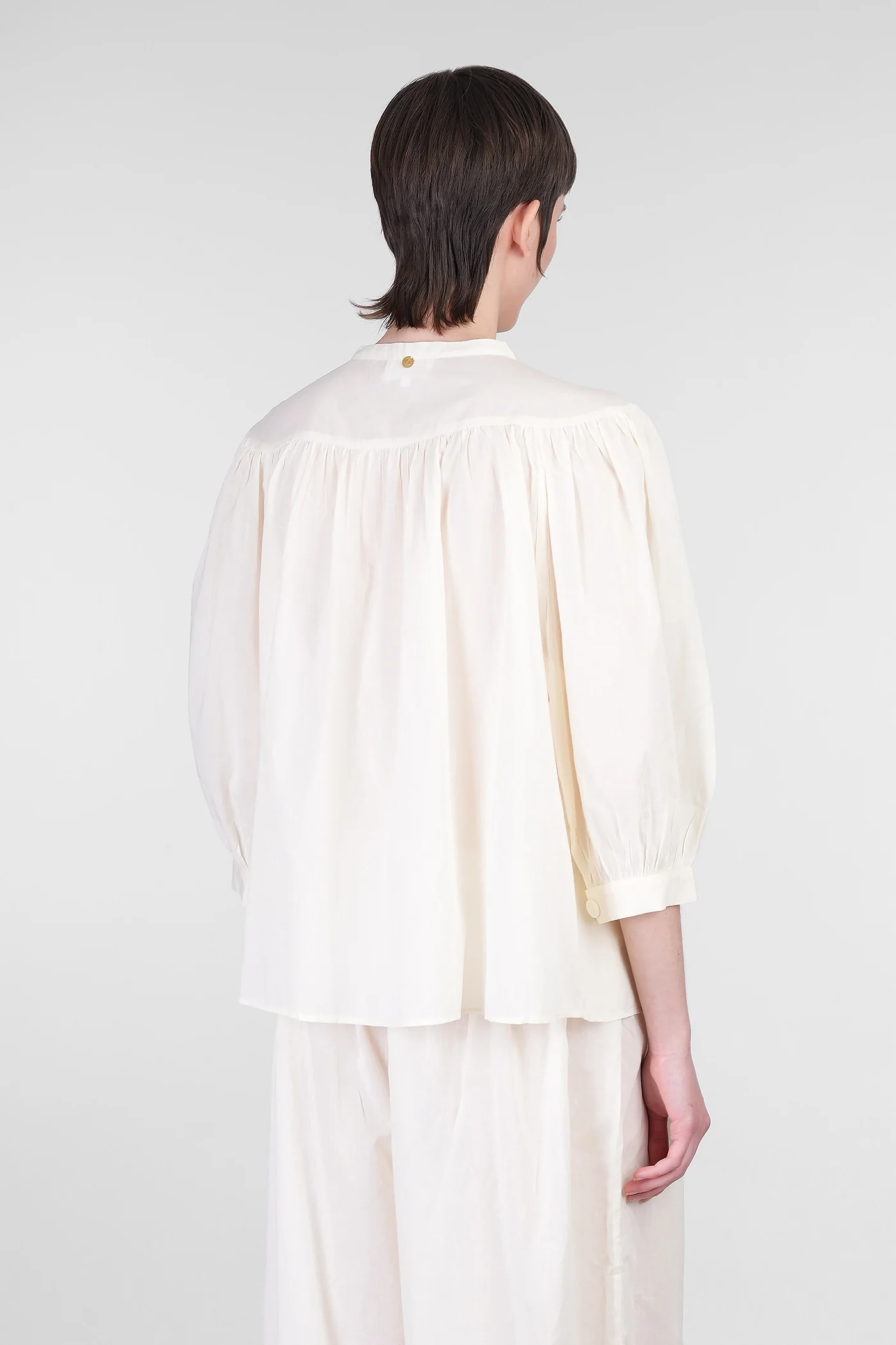 Mirabel Blouse in beige cotton - Image 3