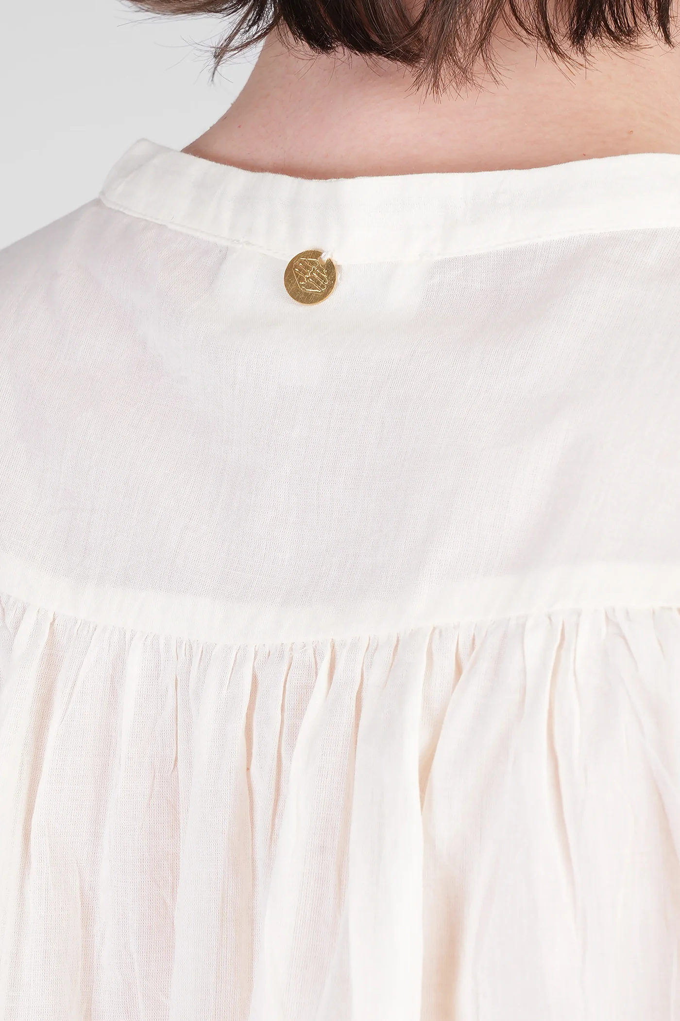 Mirabel Blouse in beige cotton - Image 5