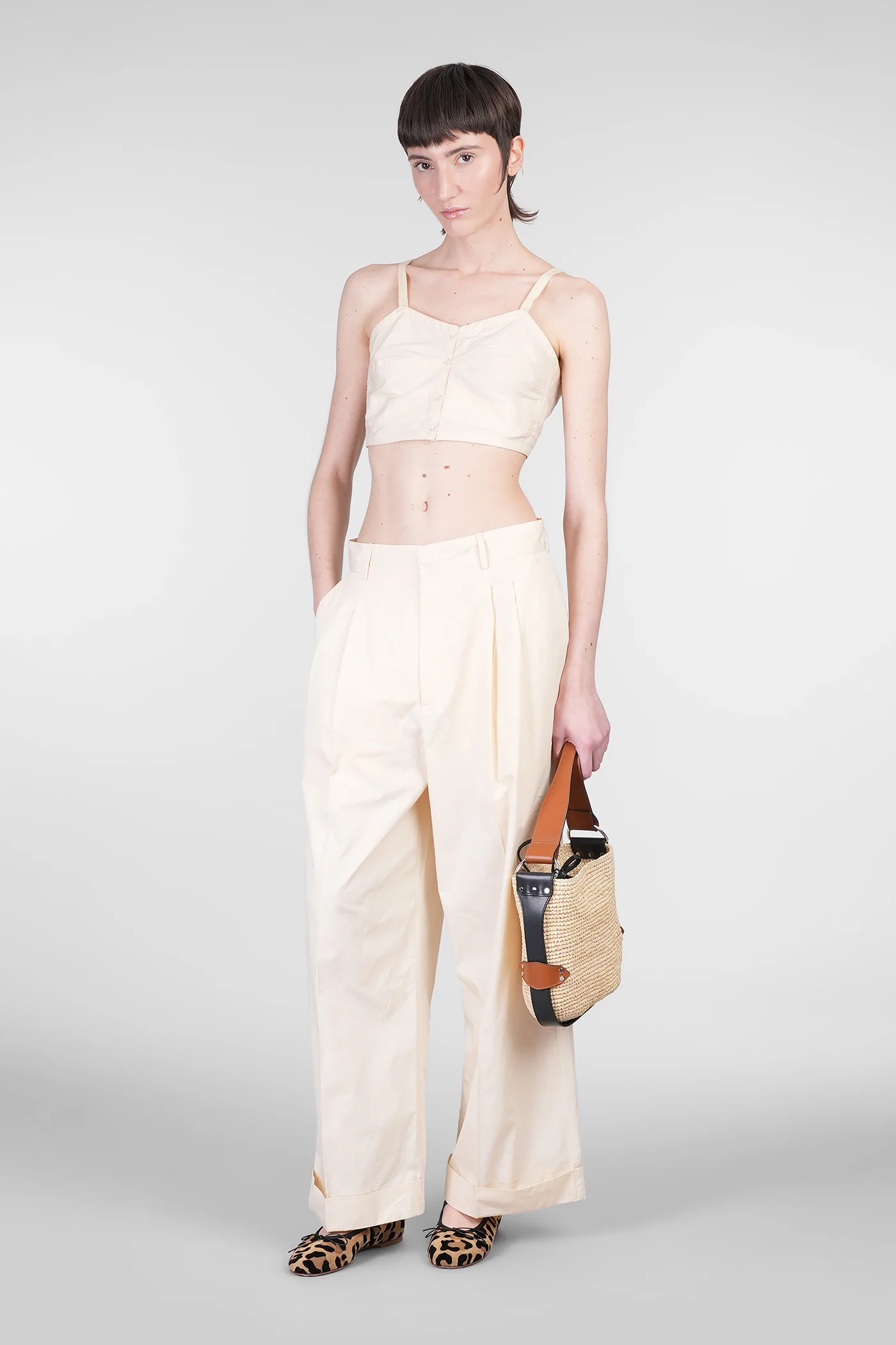 Pam Pants in beige cotton - Image 2