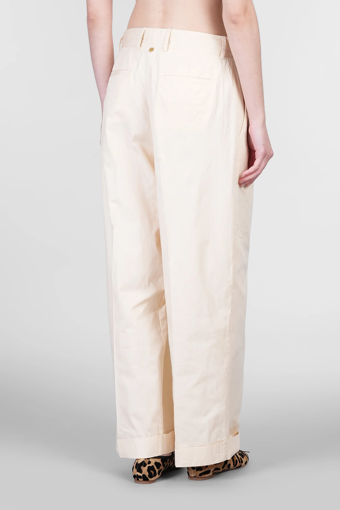 Pam Pants in beige cotton - Image 3