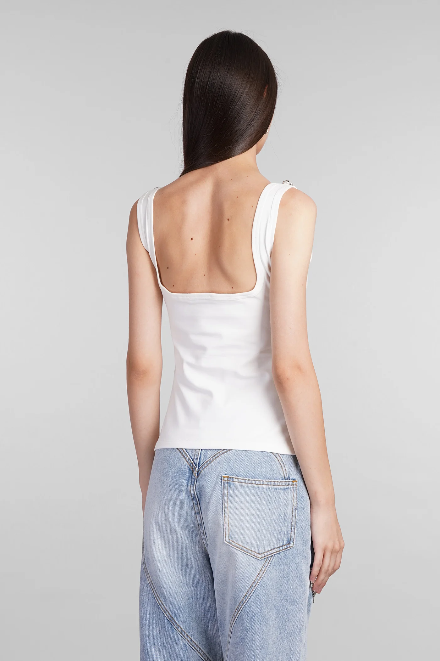 Topwear in white cotton - Image 3