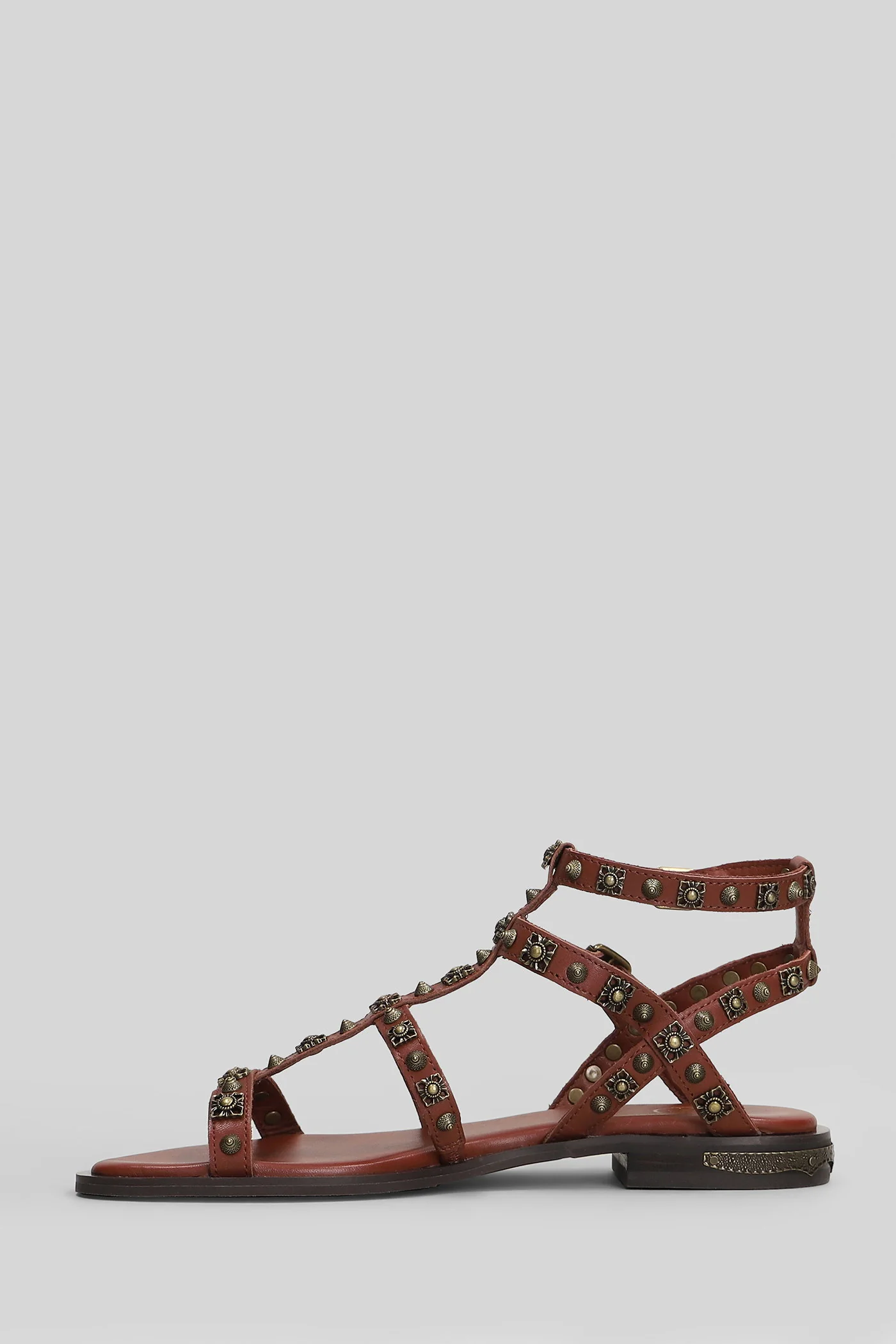 Pacha Flat sandal-slipper in bordeaux leather - Image 3