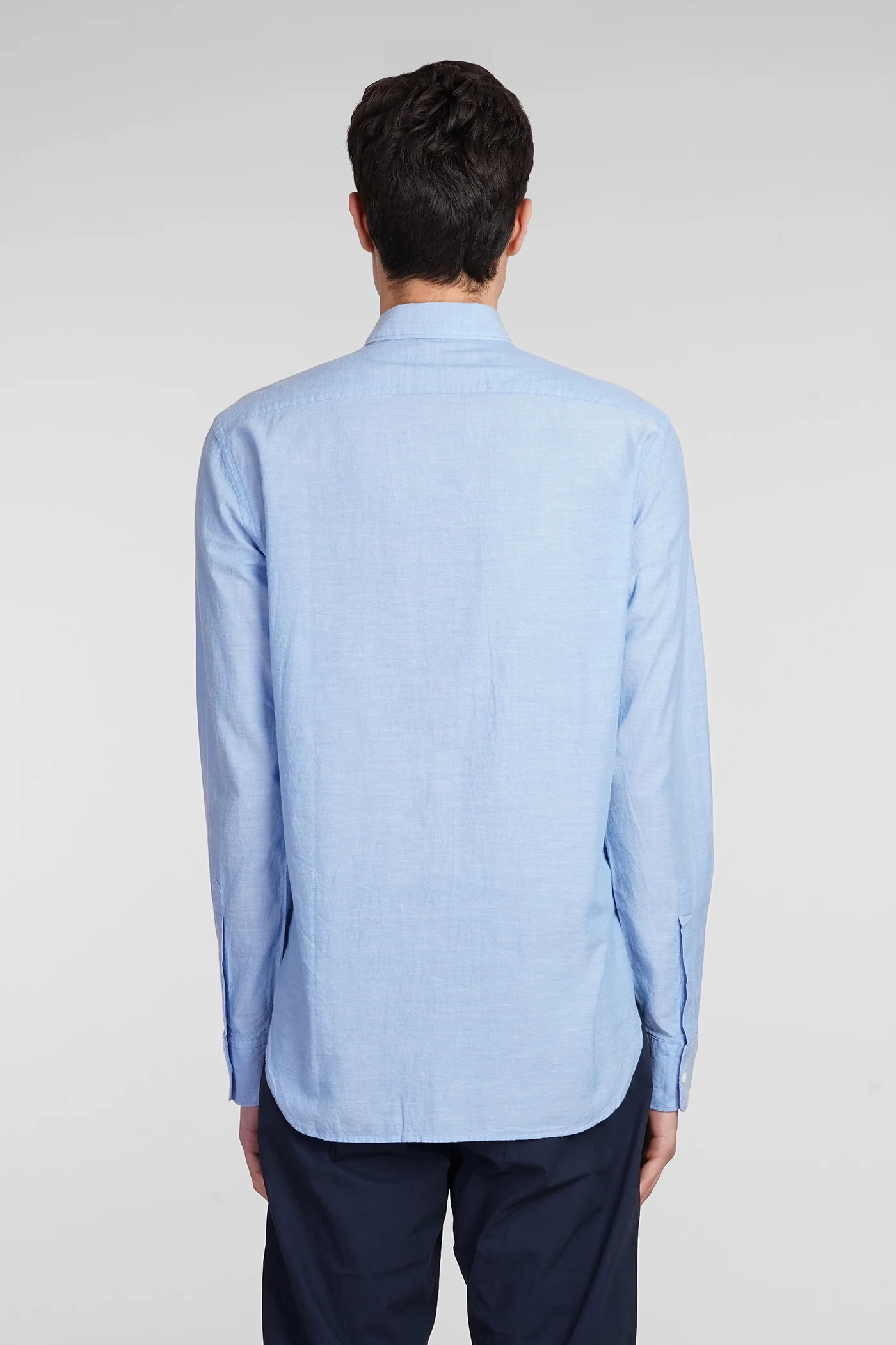 Camicia Ridotta II Shirt in cyan cotton - Image 3