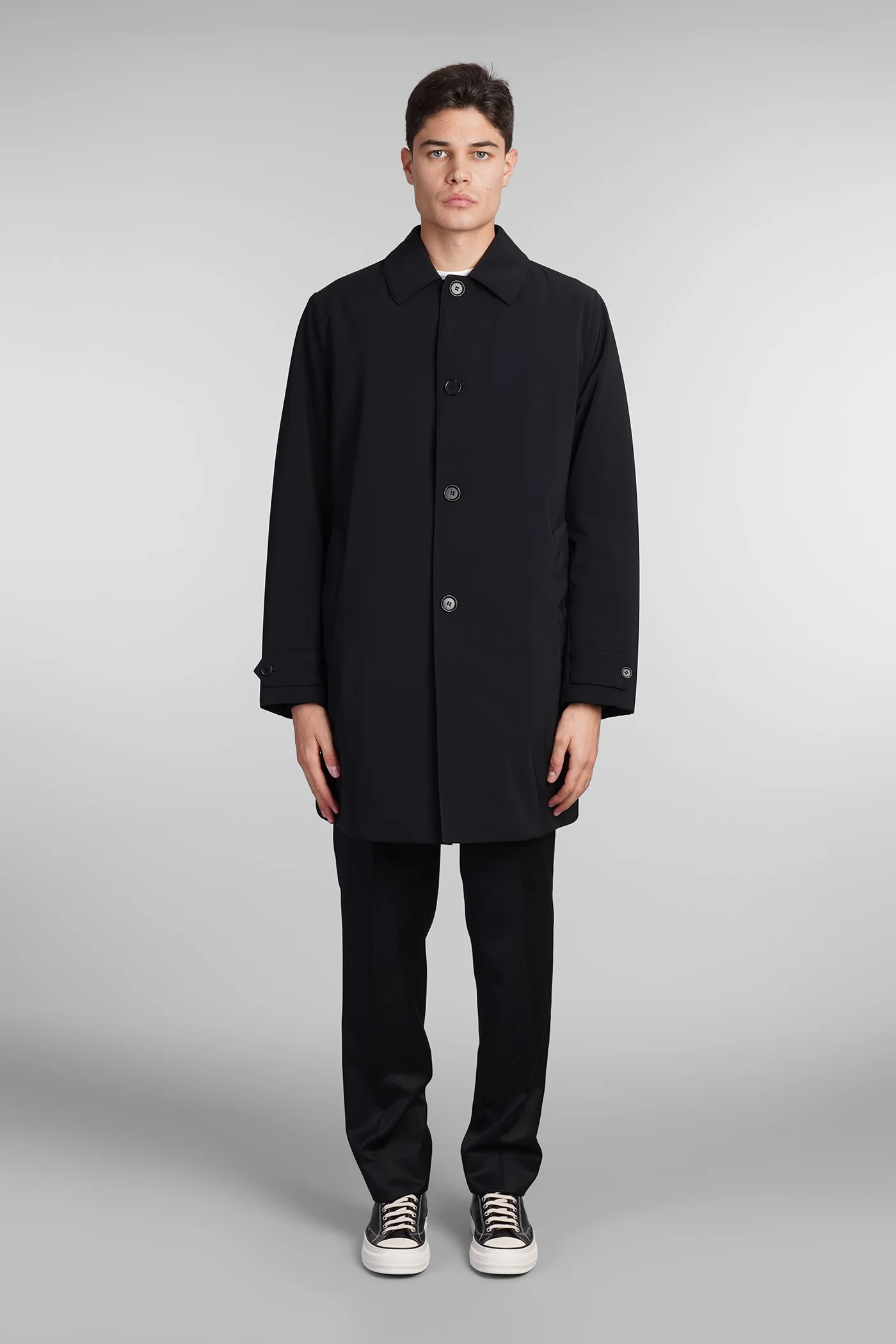Perfetto Coat in black polyester
