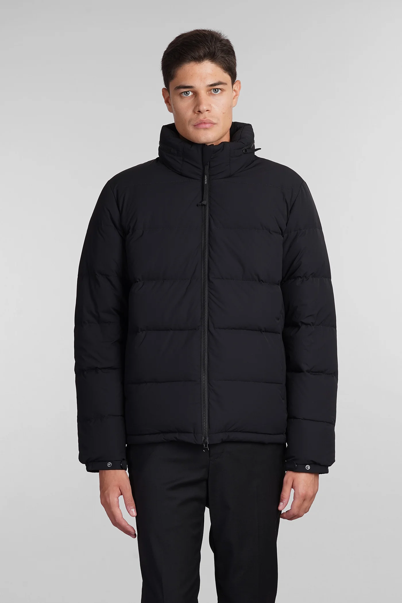 Pocoelastico re puffer in black polyamide