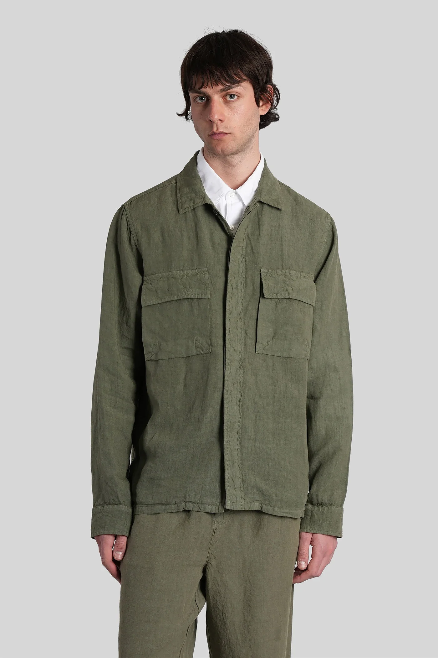 Ri-cap Shirt in green linen