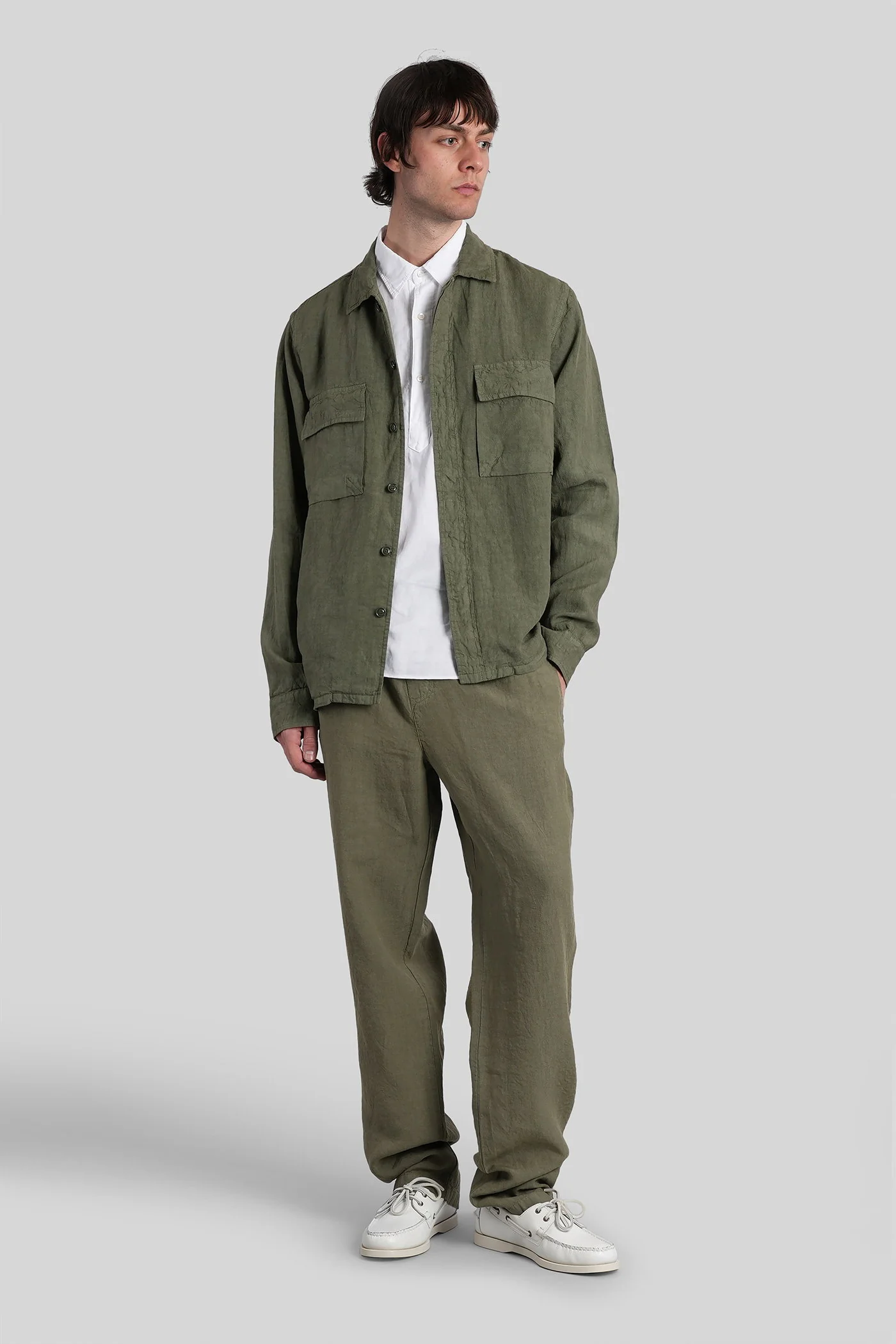 Ri-cap Shirt in green linen - Image 2