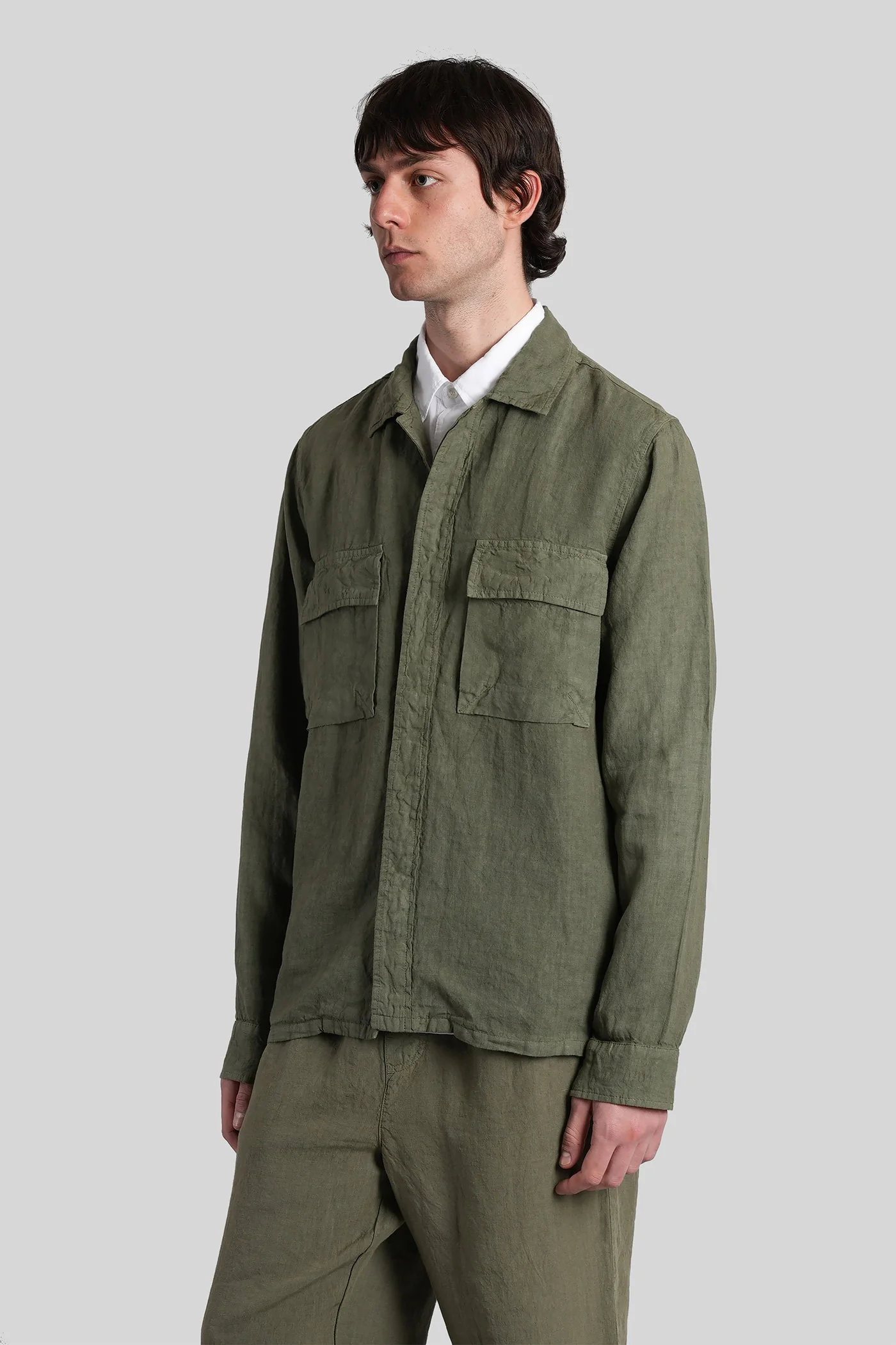 Ri-cap Shirt in green linen - Image 4