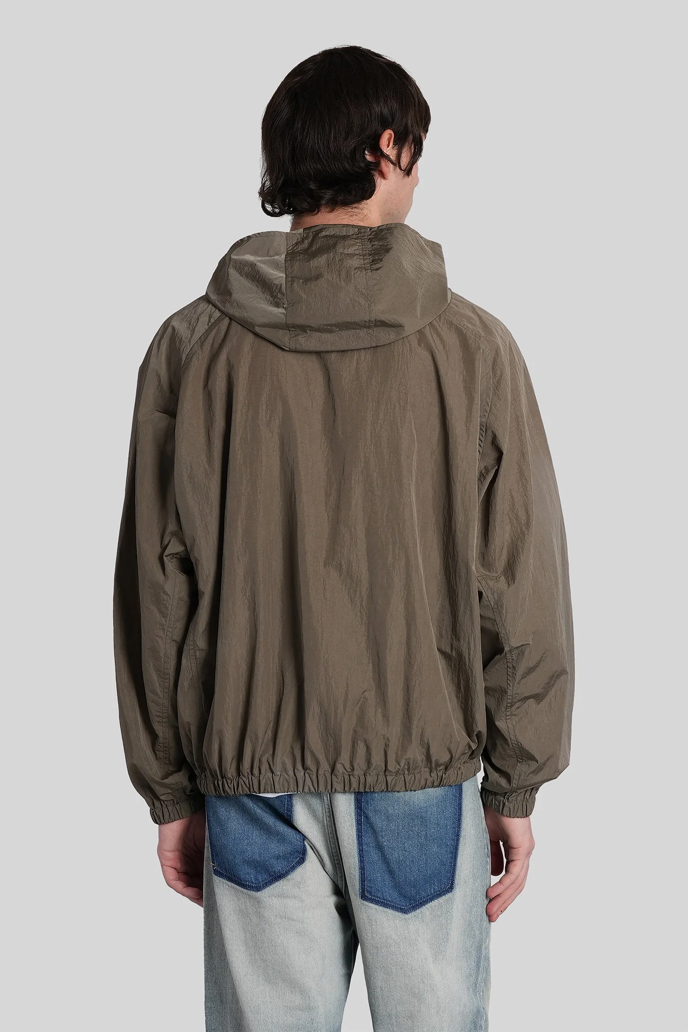 Casual jacket in green nylon - Image 3