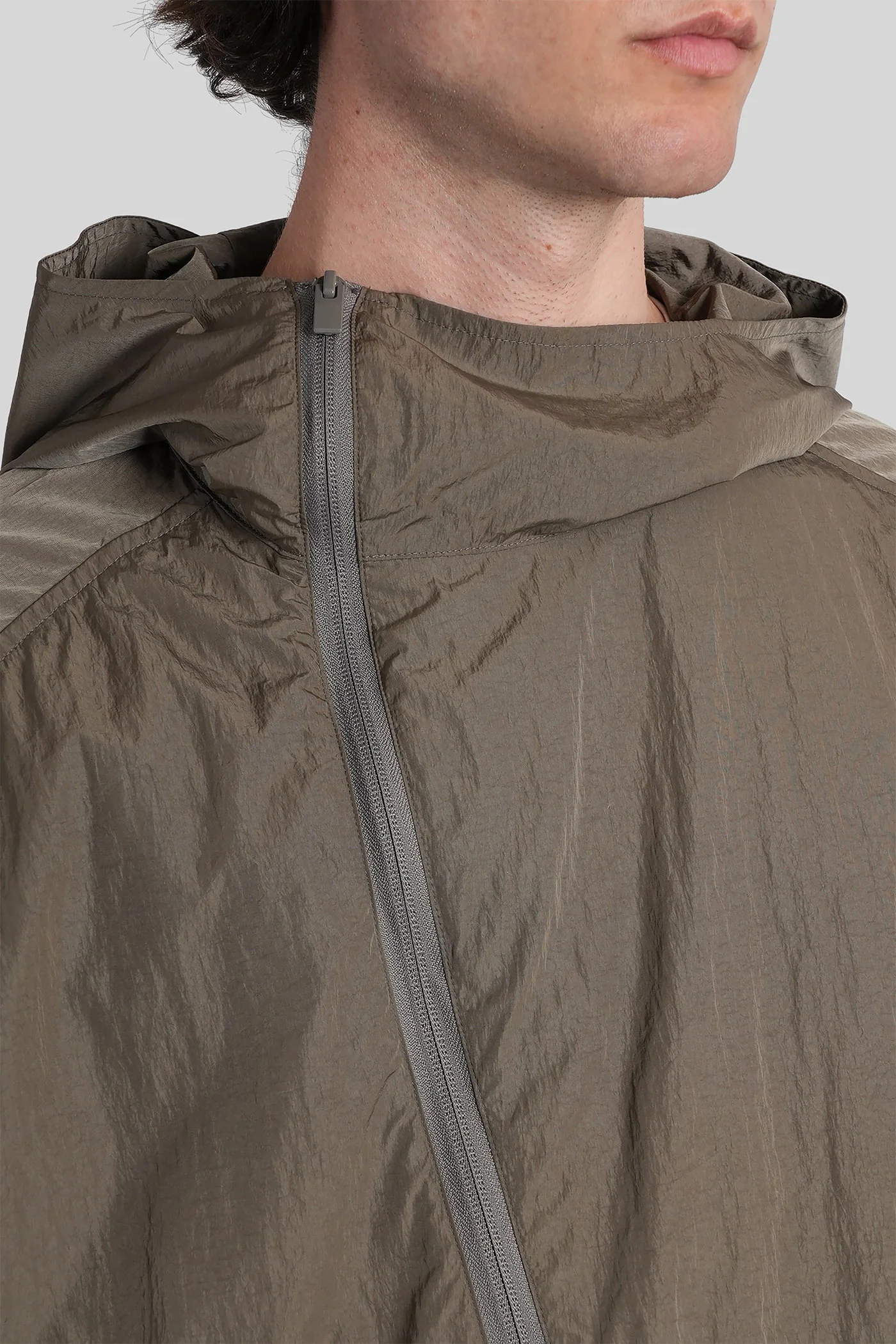 Casual jacket in green nylon - Image 5