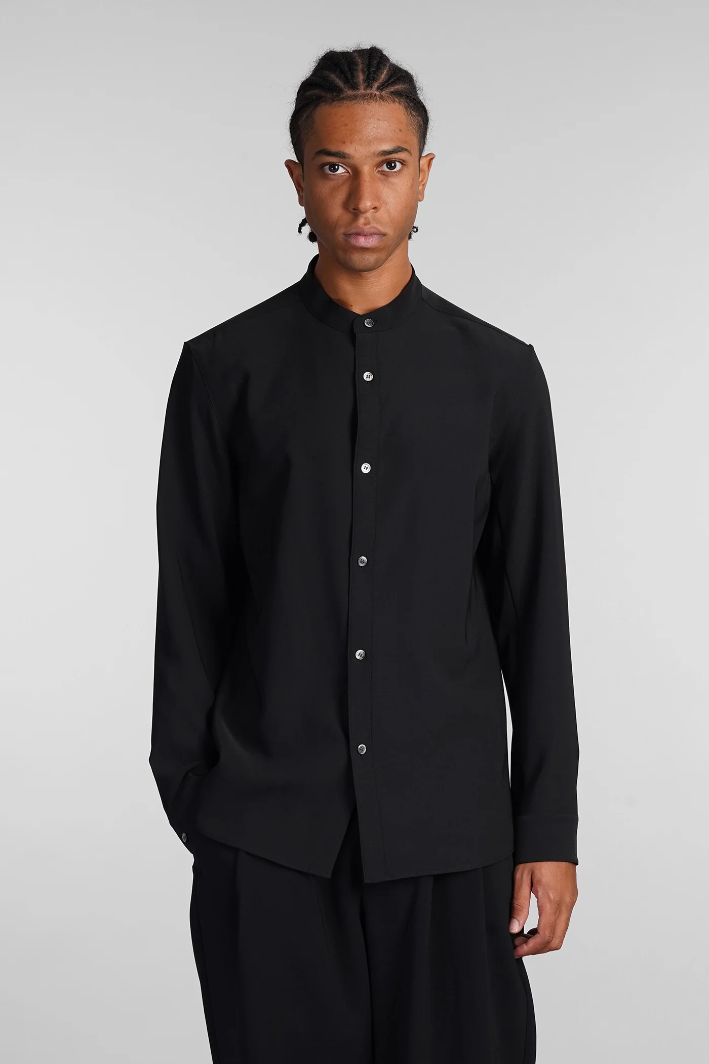 Shirt in black polyester