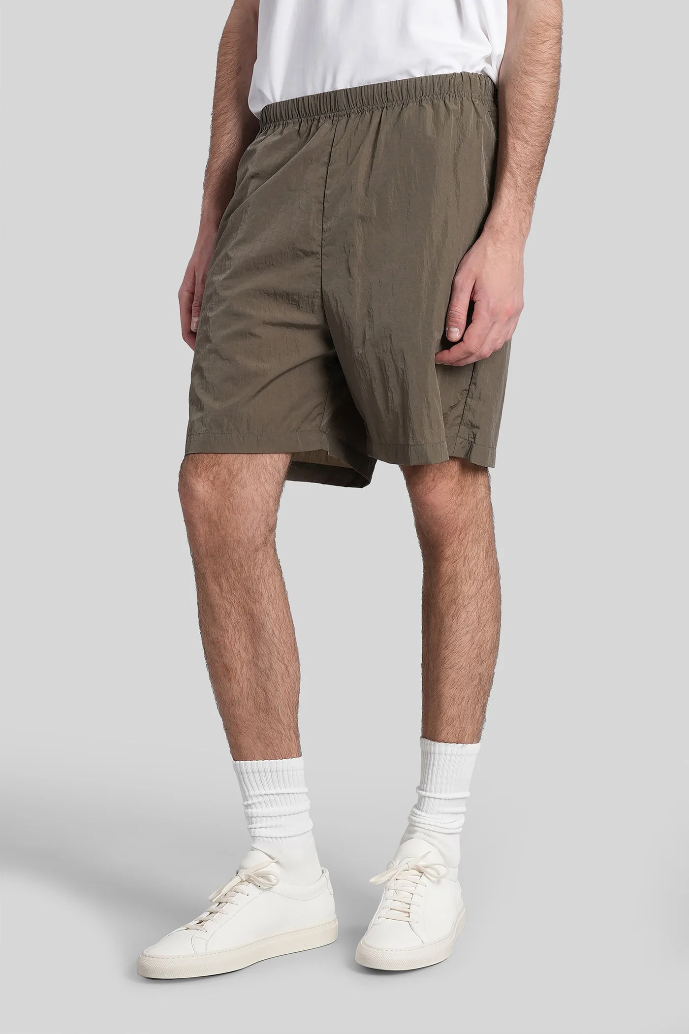 Shorts in green nylon - Image 4
