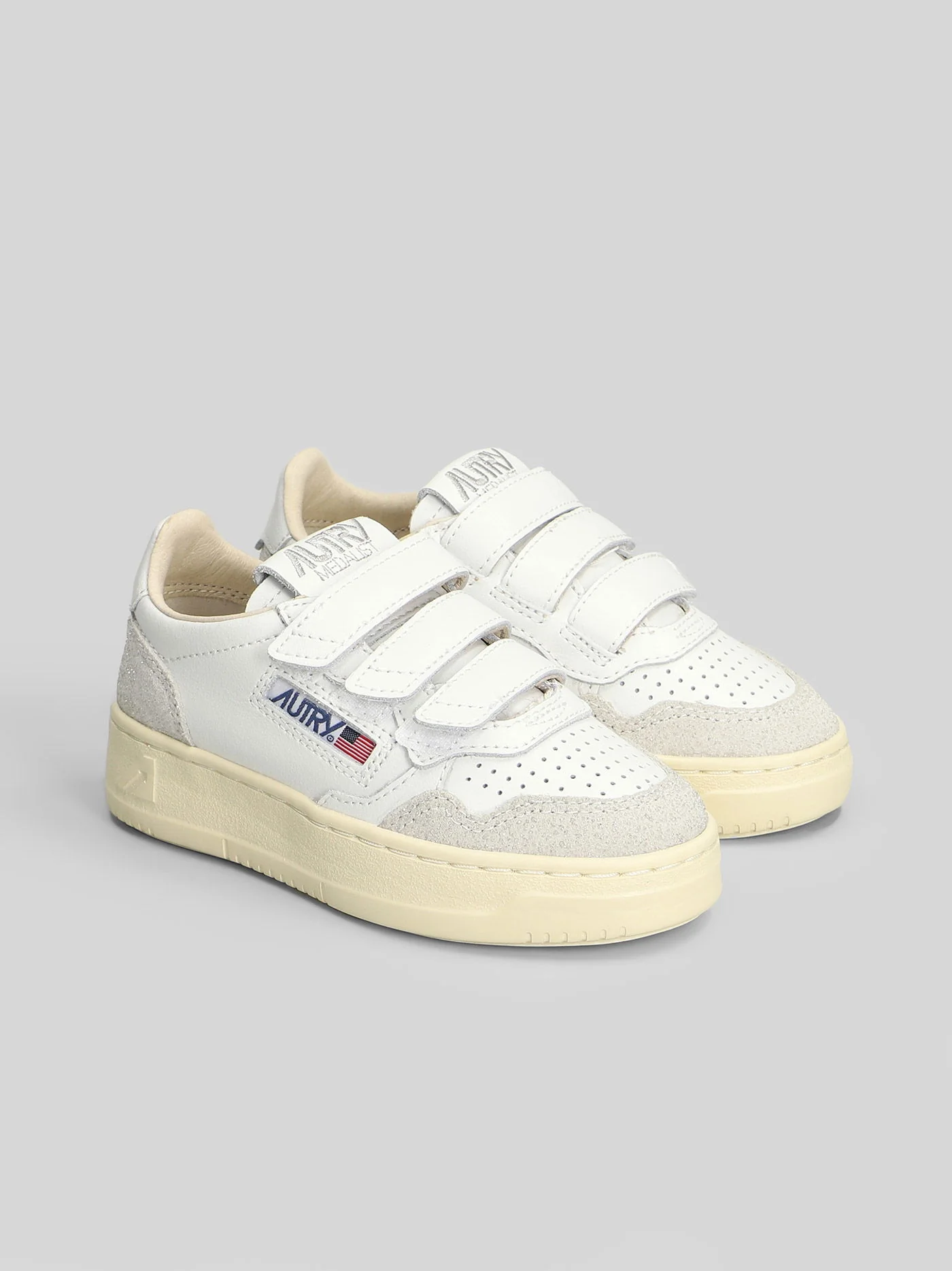 Kidstripes Low Sneakers in white suede and leather - Image 7