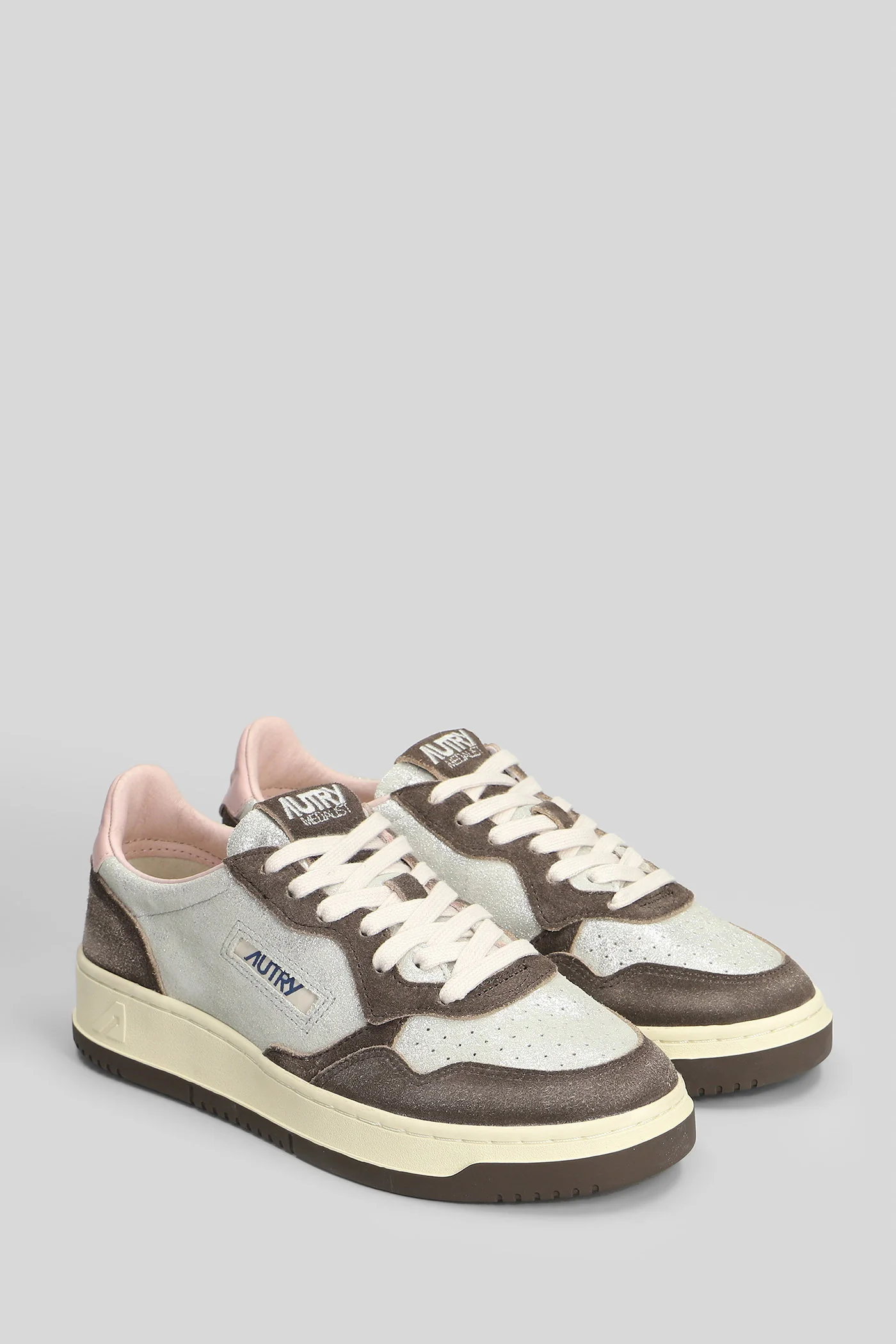 Medalist Low Sneakers in silver Suede and fabric - Image 47