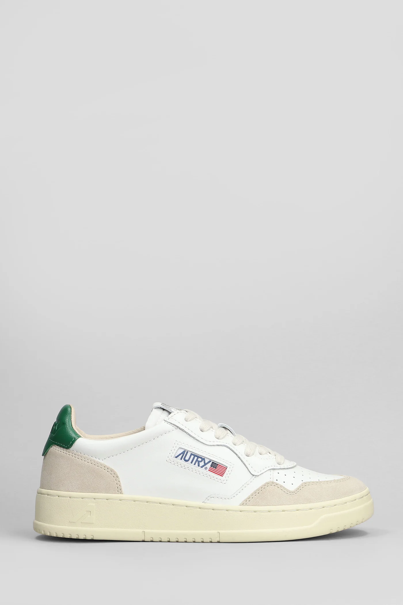 Medalist Sneakers in white suede and leather